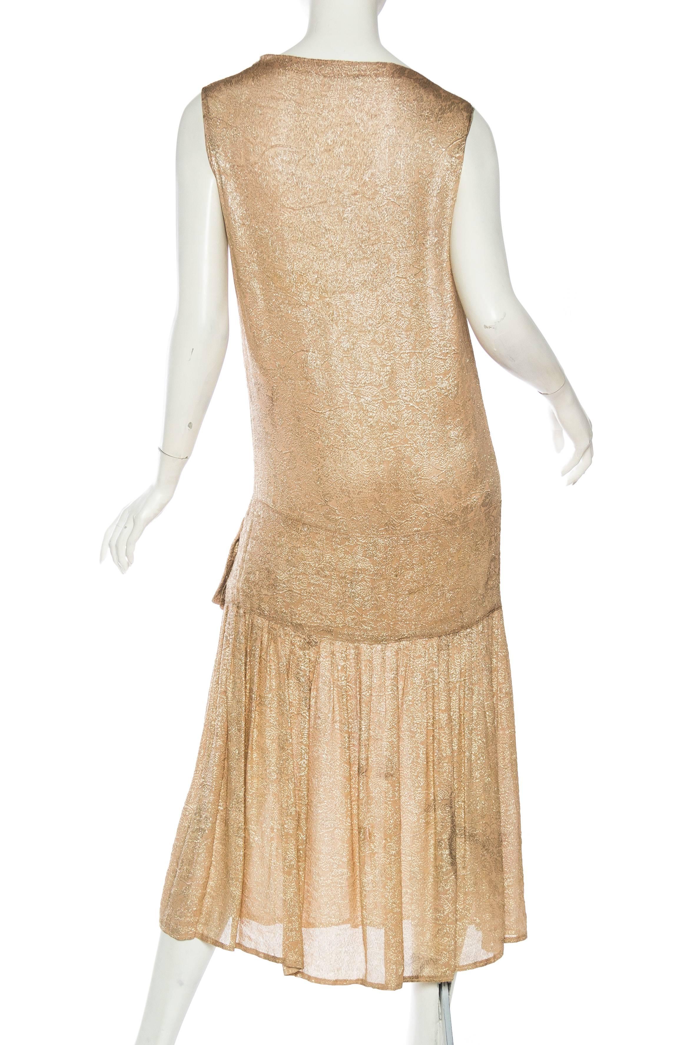 1920s Blush Pink Silk and Lamé Dress  1