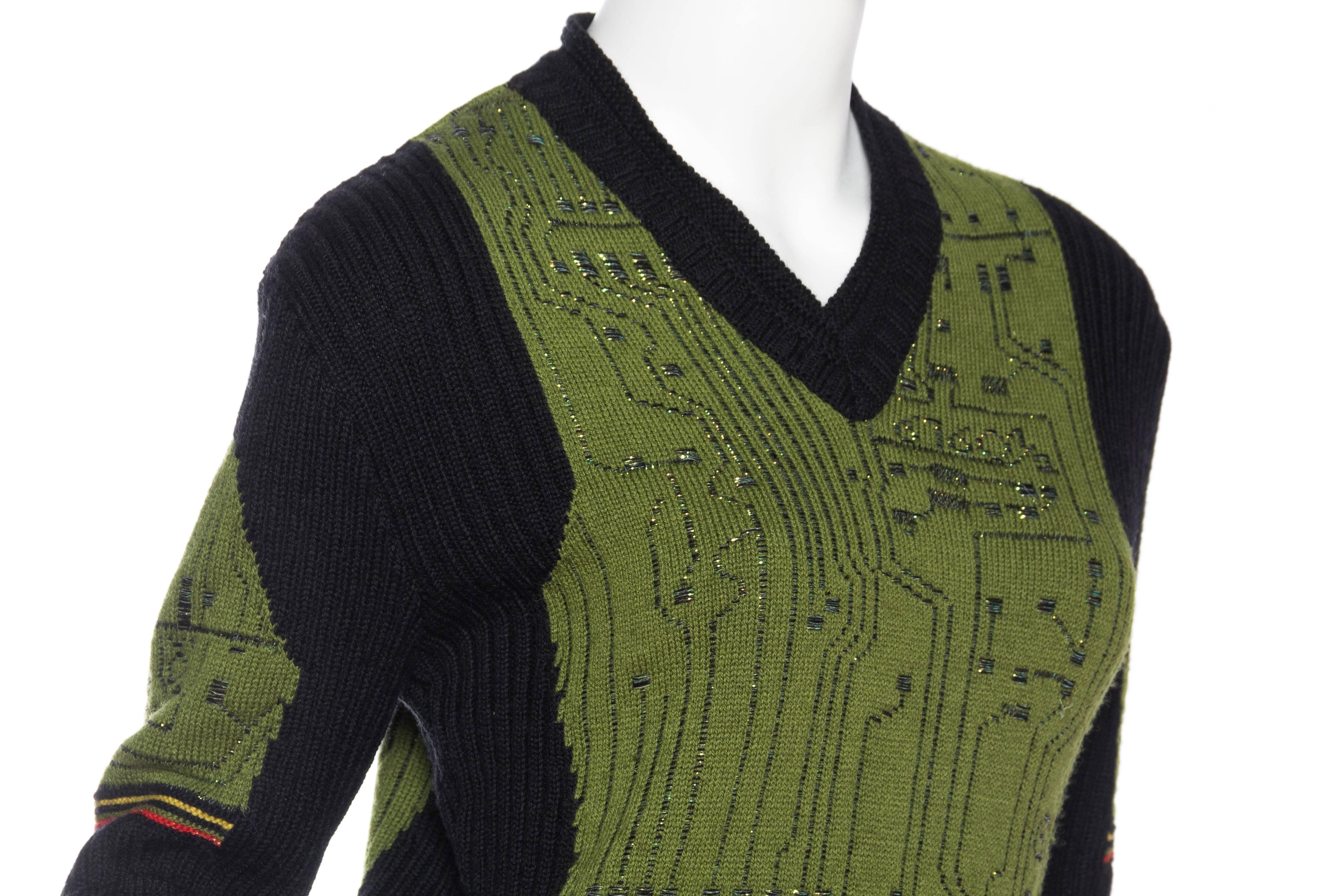 1990s Jean Paul Gaultier Robot Circuit Board Computer Sweater In Excellent Condition In New York, NY