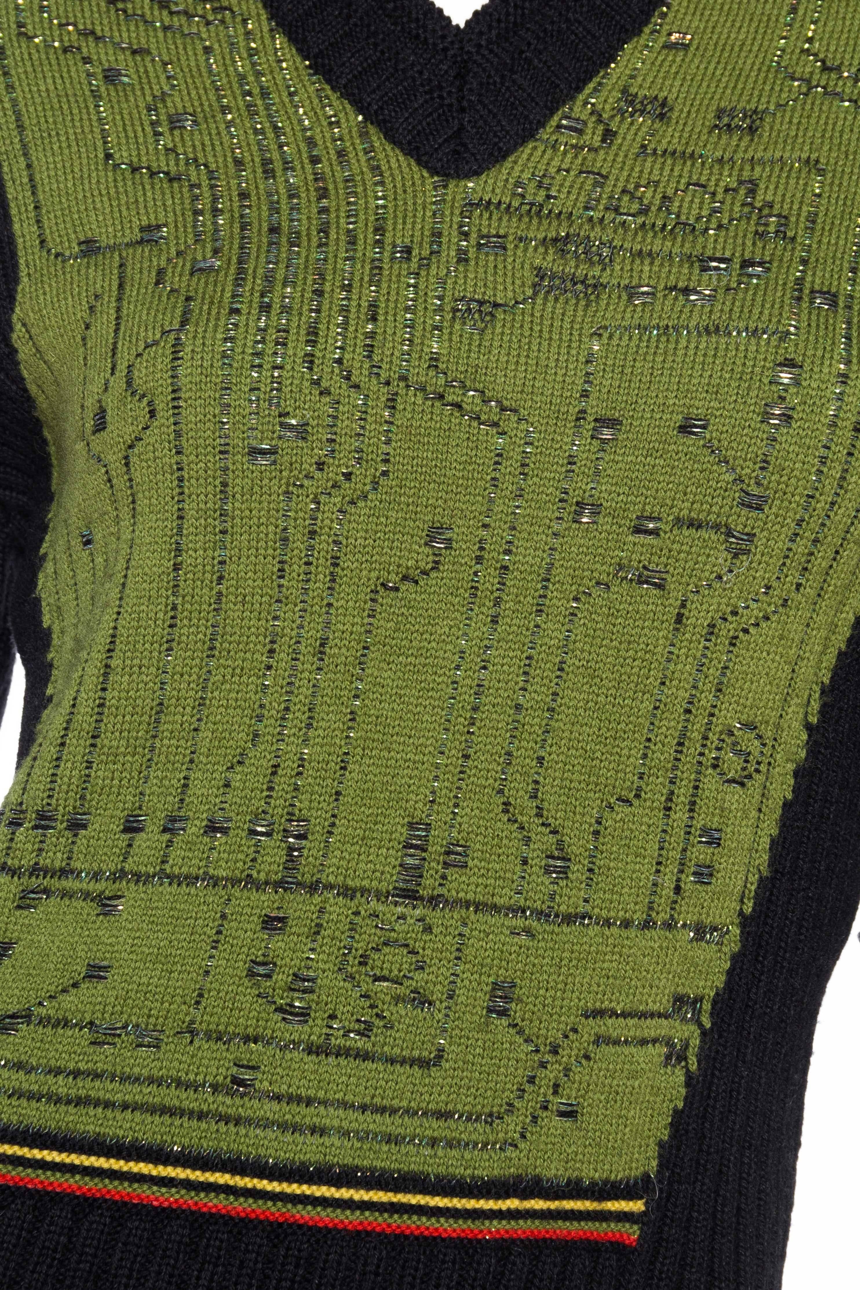 Women's 1990s Jean Paul Gaultier Robot Circuit Board Computer Sweater