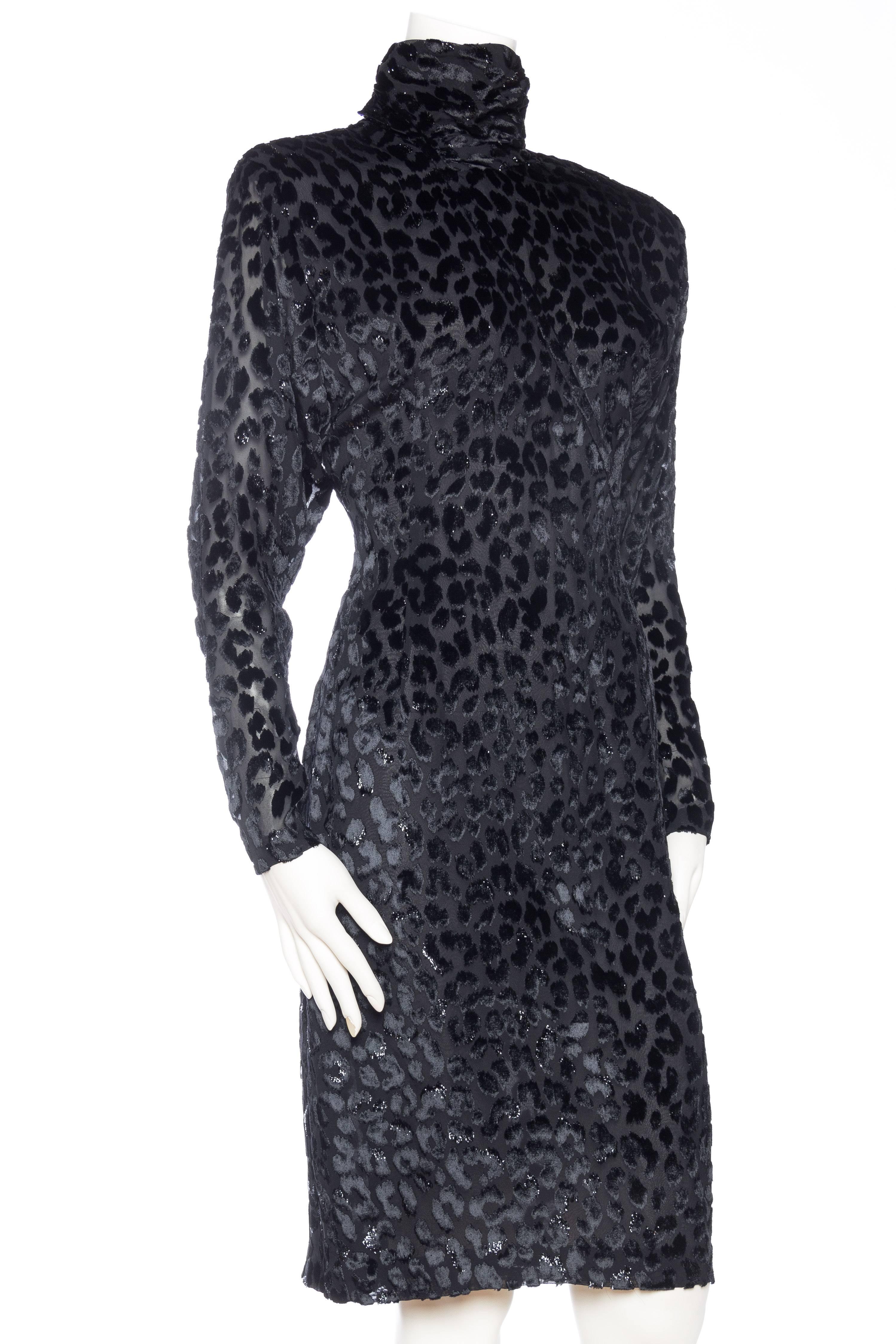 1980s Leopard Lurex and Velvet Dress In Excellent Condition In New York, NY