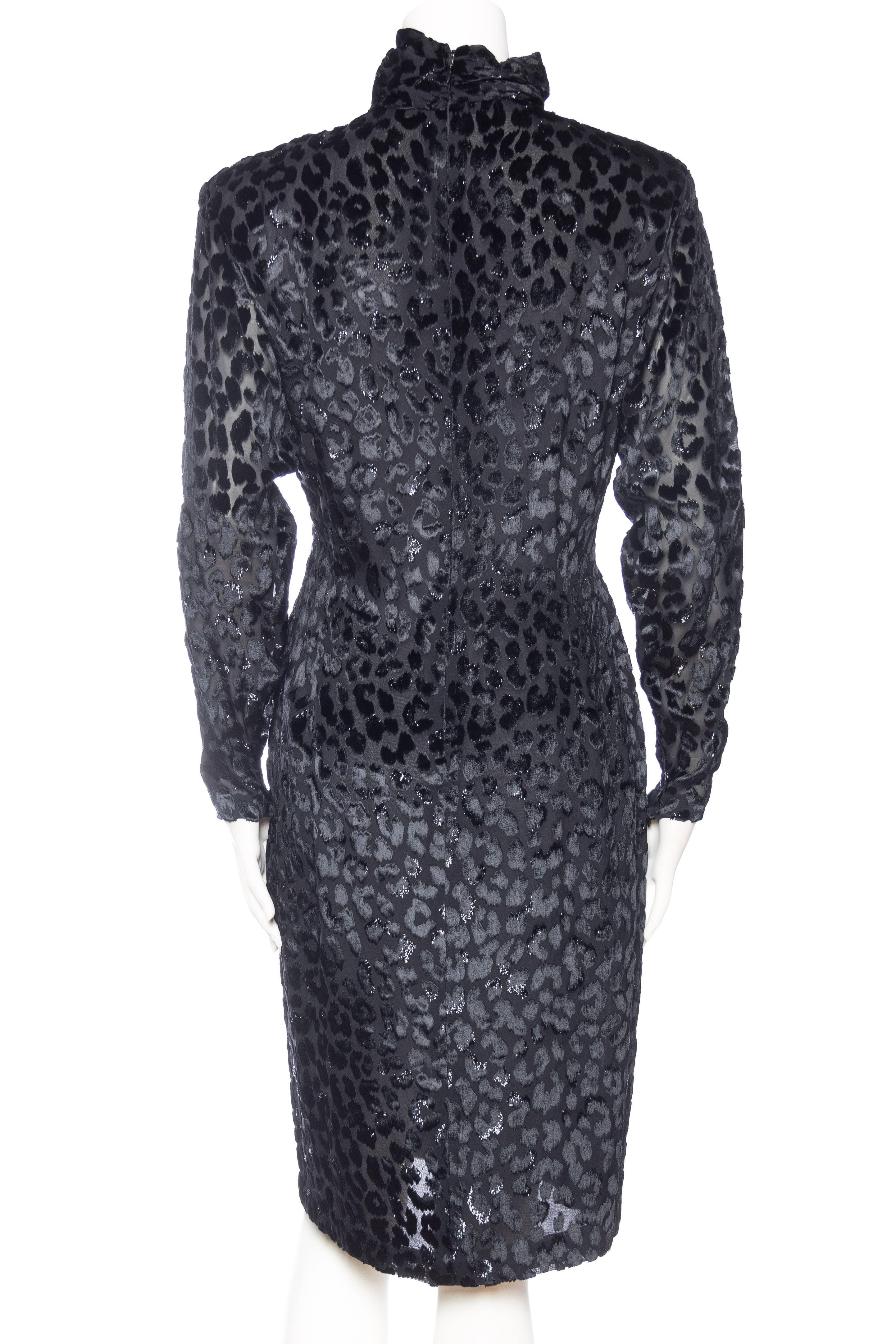 1980s Leopard Lurex and Velvet Dress 1