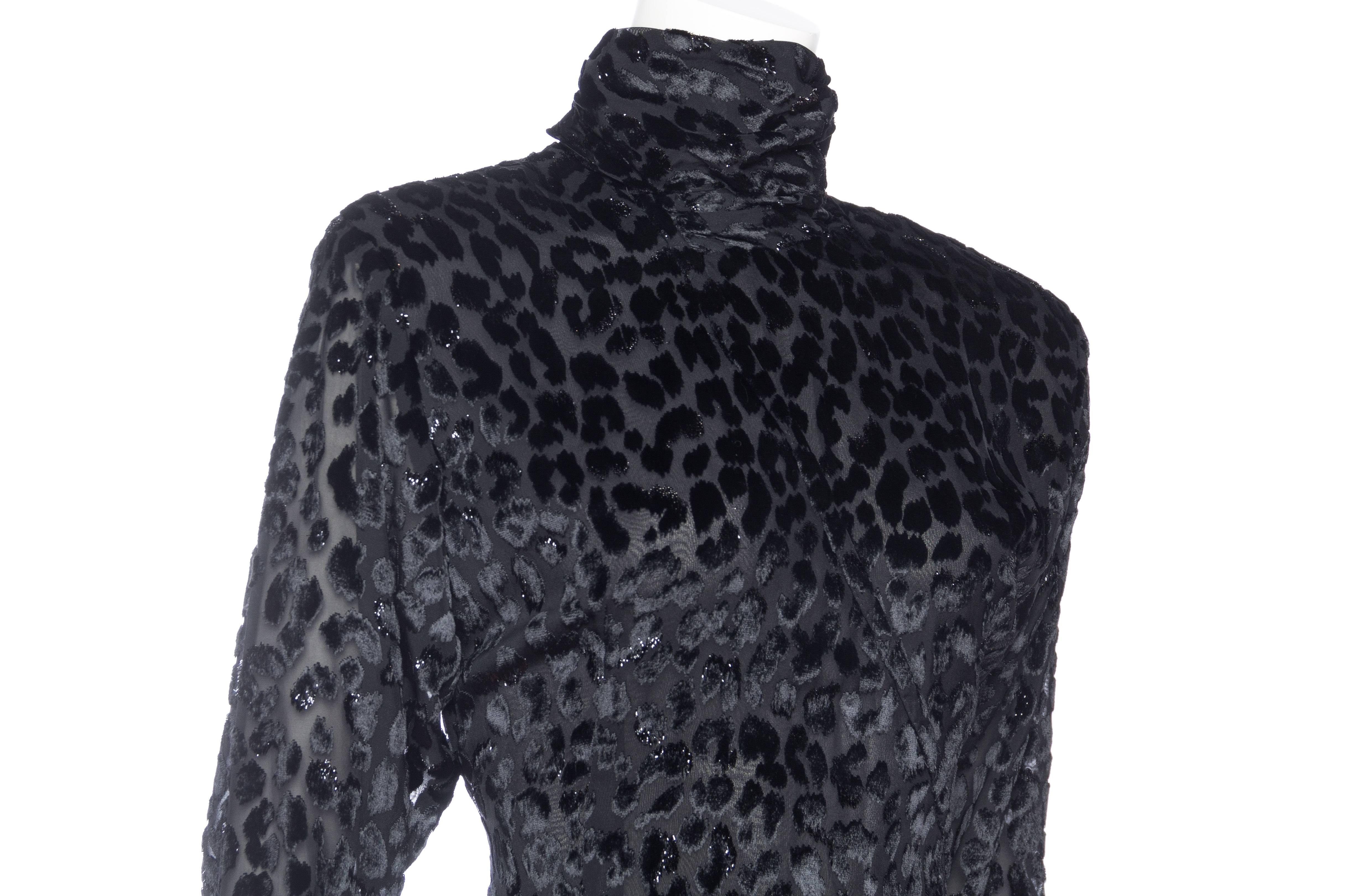 1980s Leopard Lurex and Velvet Dress 2