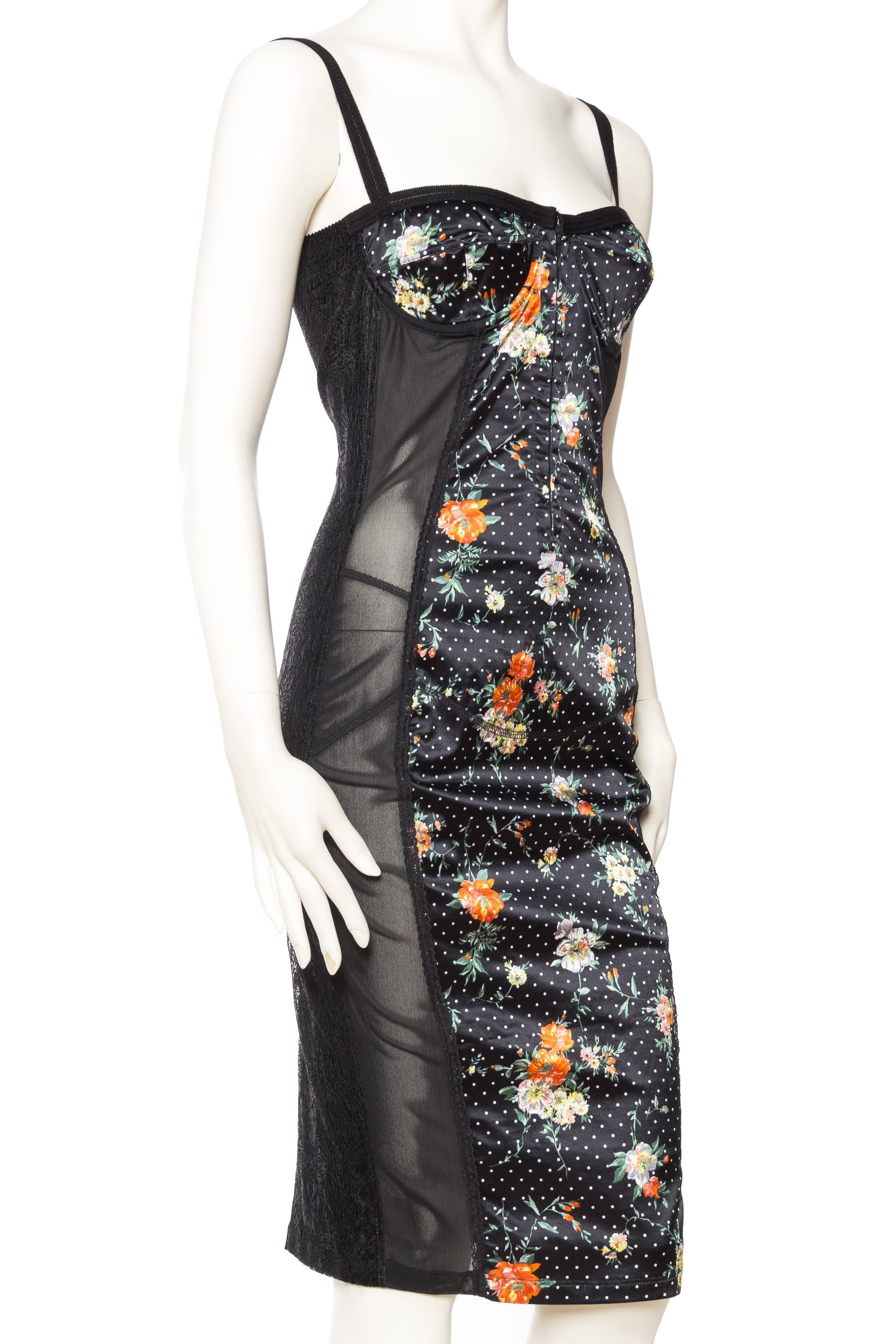 1990s Dolce & Gabbana Sheer Lingerie Corset Dress In Excellent Condition In New York, NY