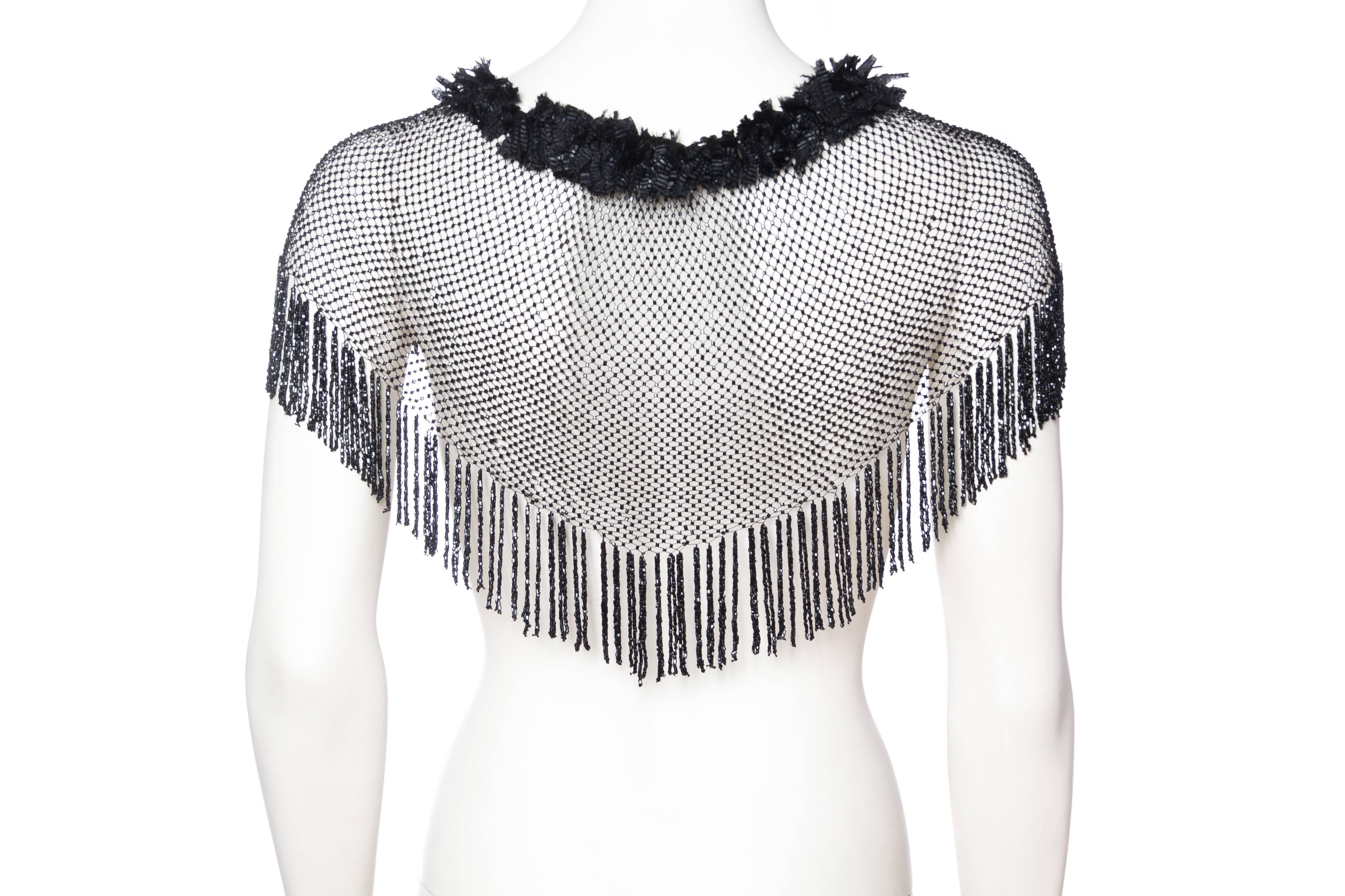 Victorian Beaded Net Capelet In Good Condition In New York, NY