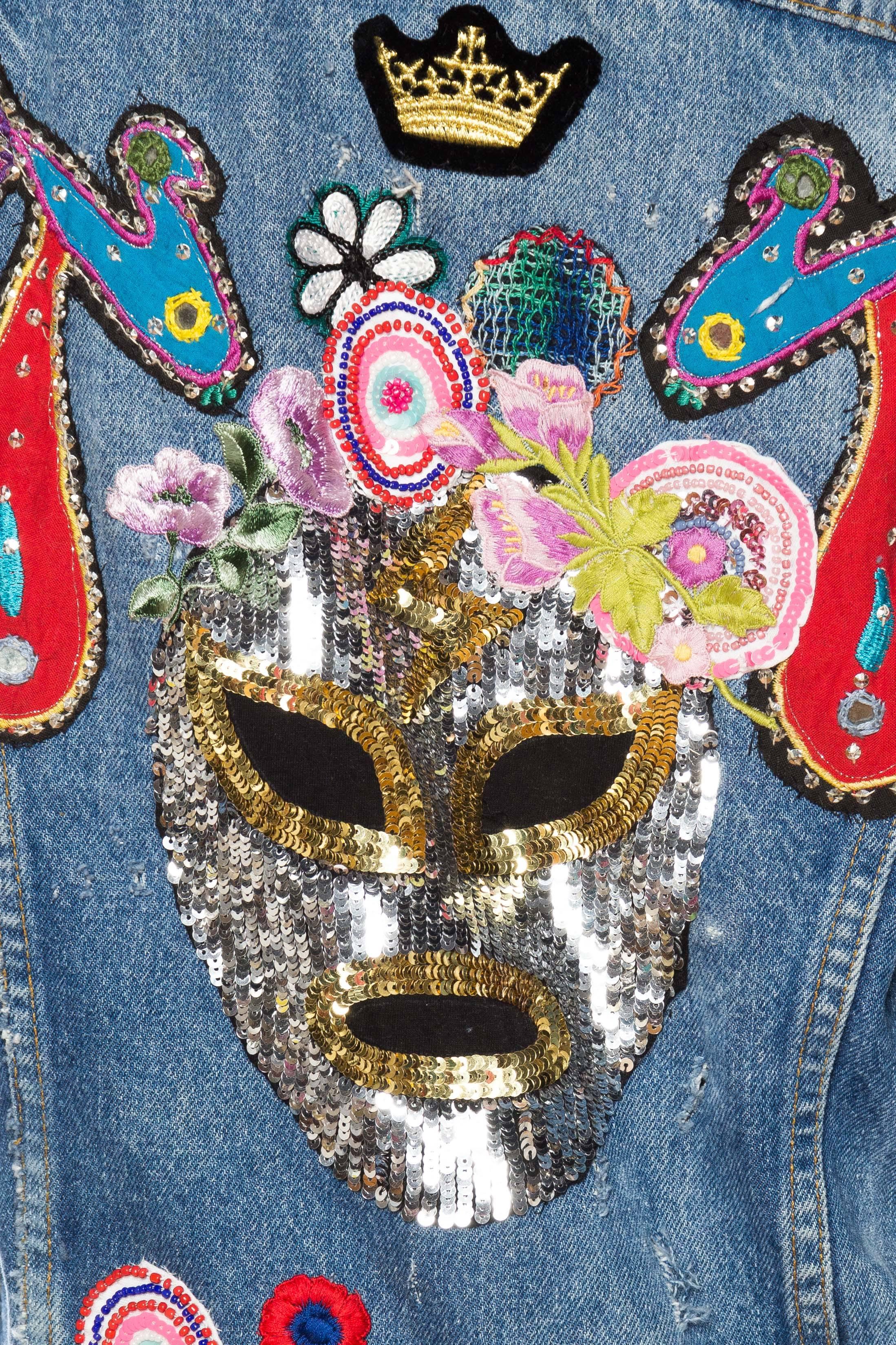 Gucci style embellished Levi jean jacket, Unleased collaboration 2