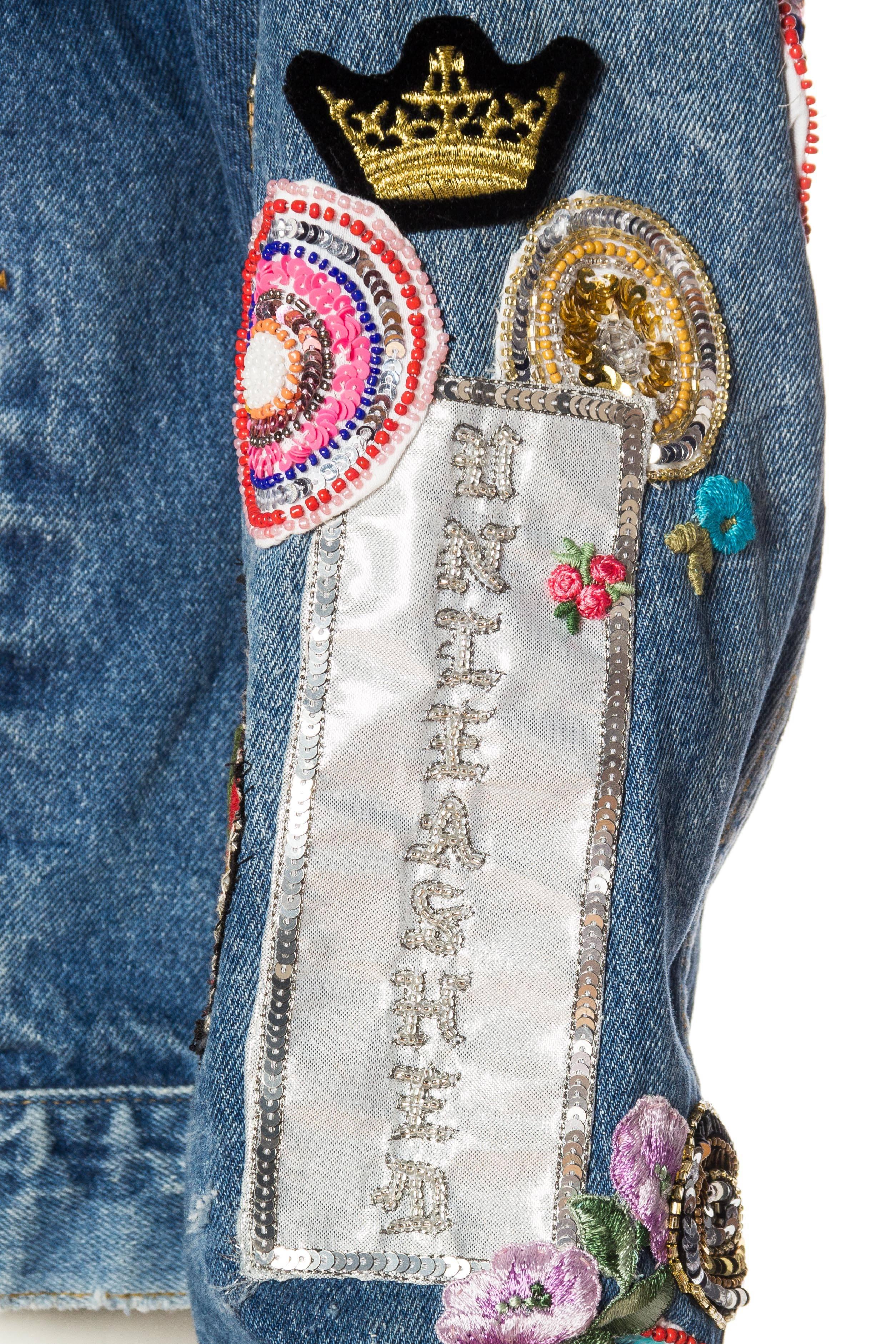 Gucci style embellished Levi jean jacket, Unleased collaboration 1