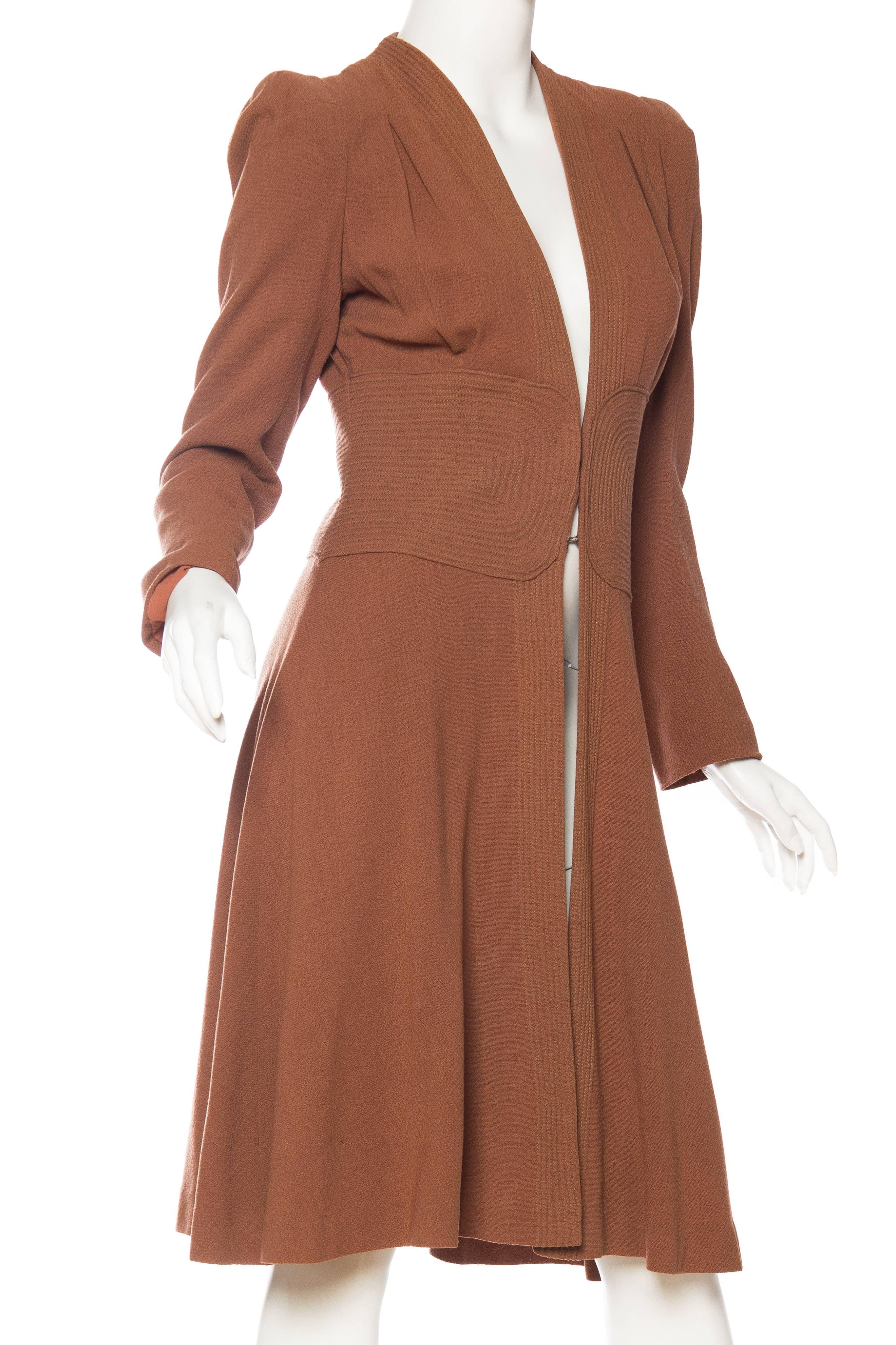 Women's 1930s Biba Style Wool Coat 