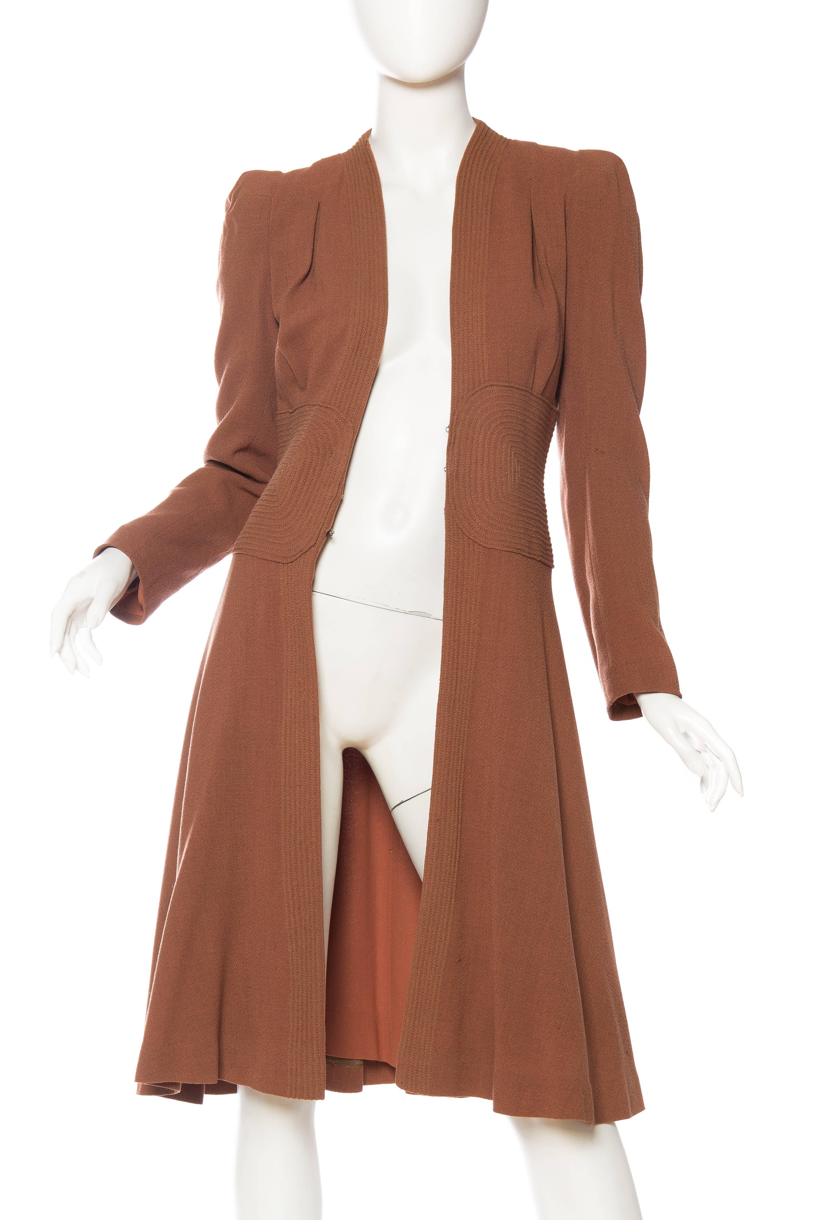 1930s Biba Style Wool Coat  In Good Condition In New York, NY