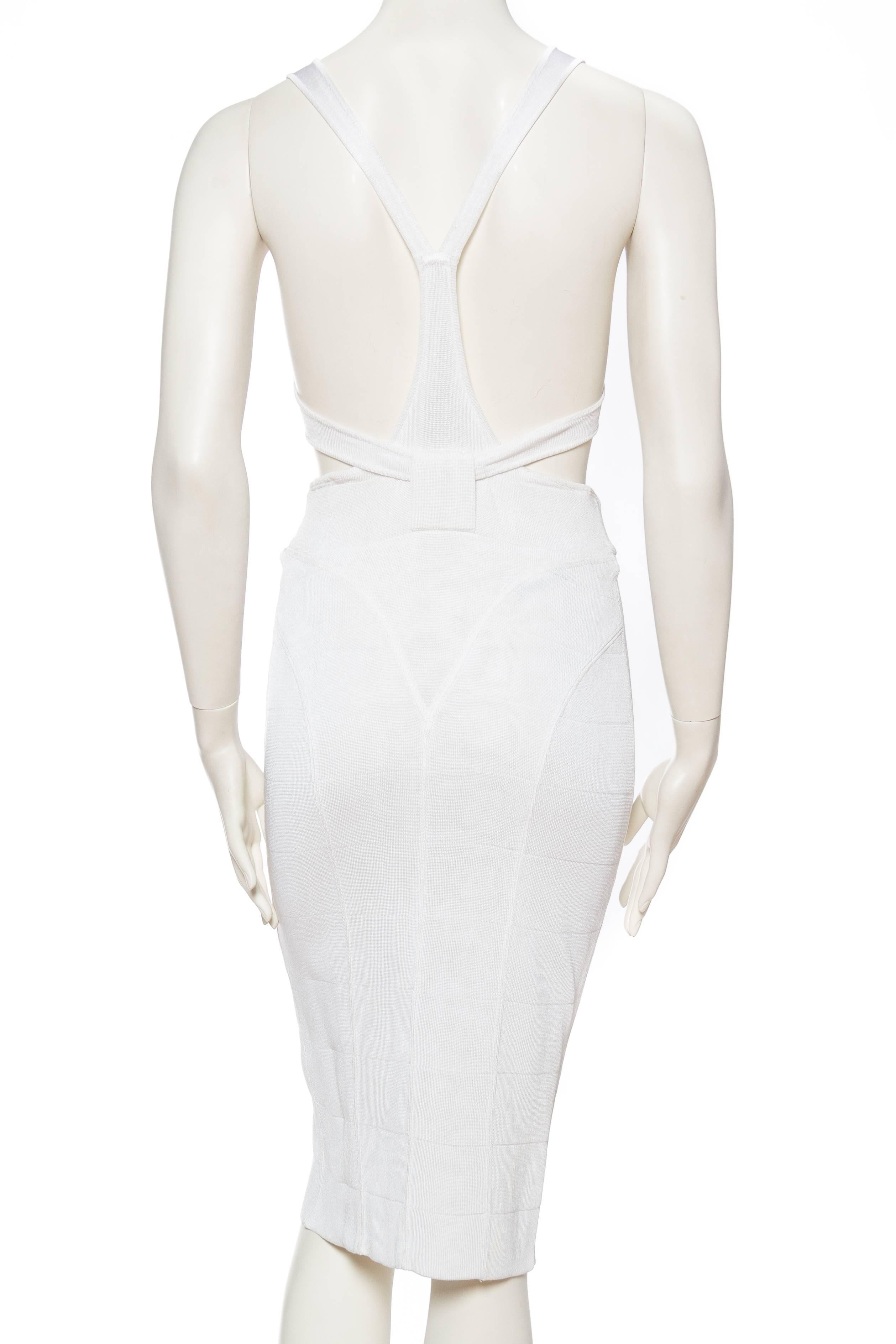 White Backless Alaia Dress 2