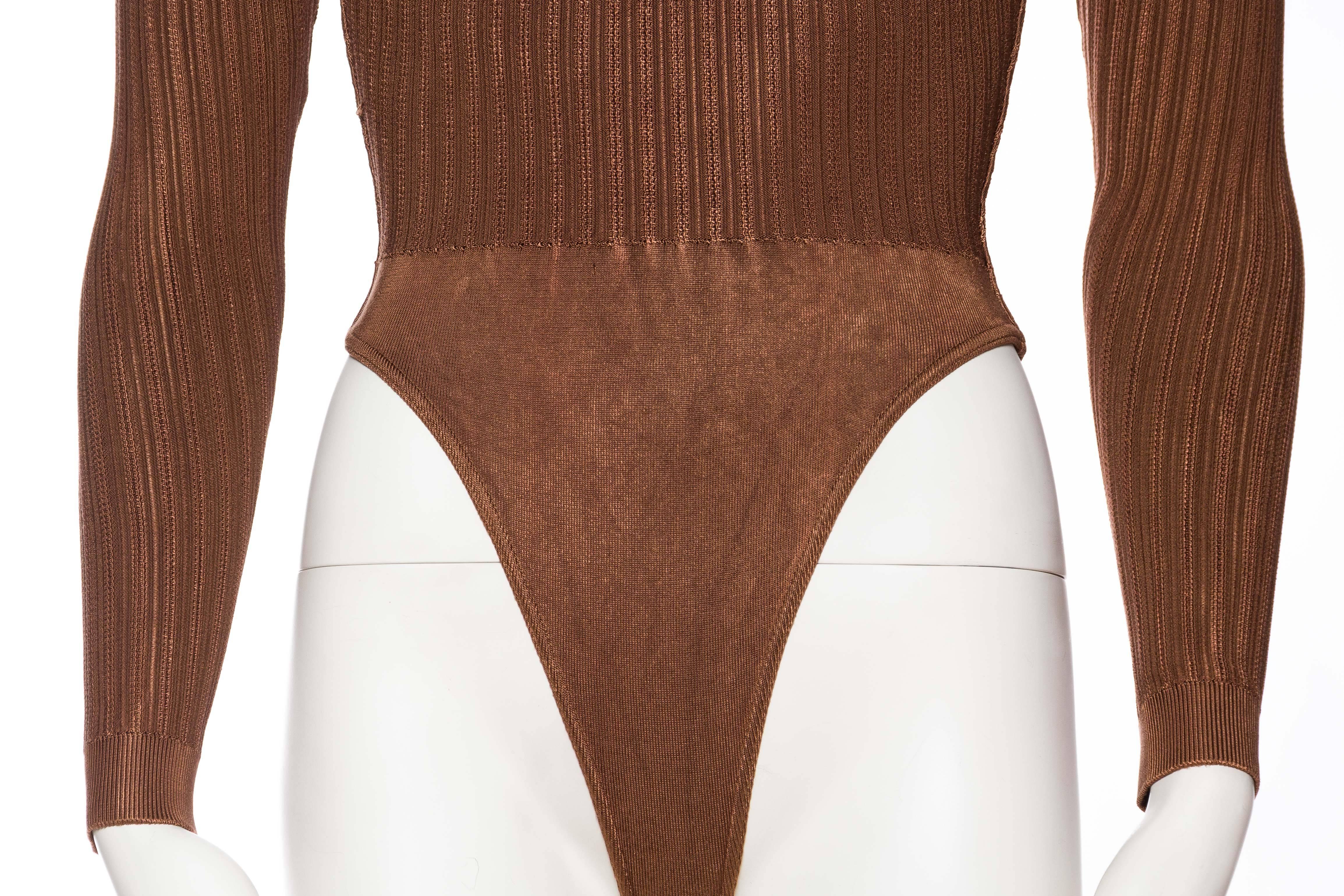 Alaia Dark Nude Body Suit In Excellent Condition In New York, NY