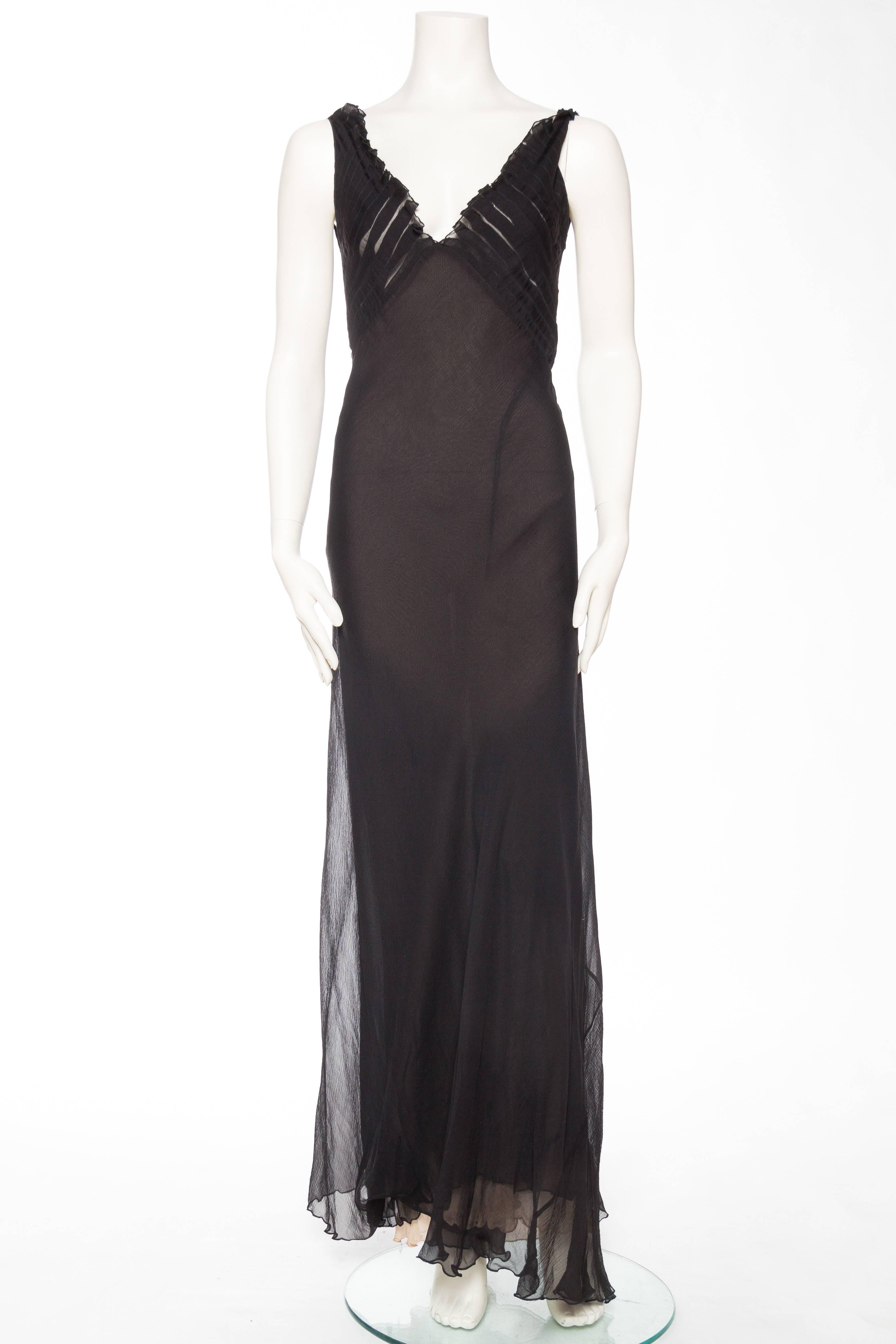 1990s Tom Ford Gucci 1930s Style Bias Cut Chiffon Gown