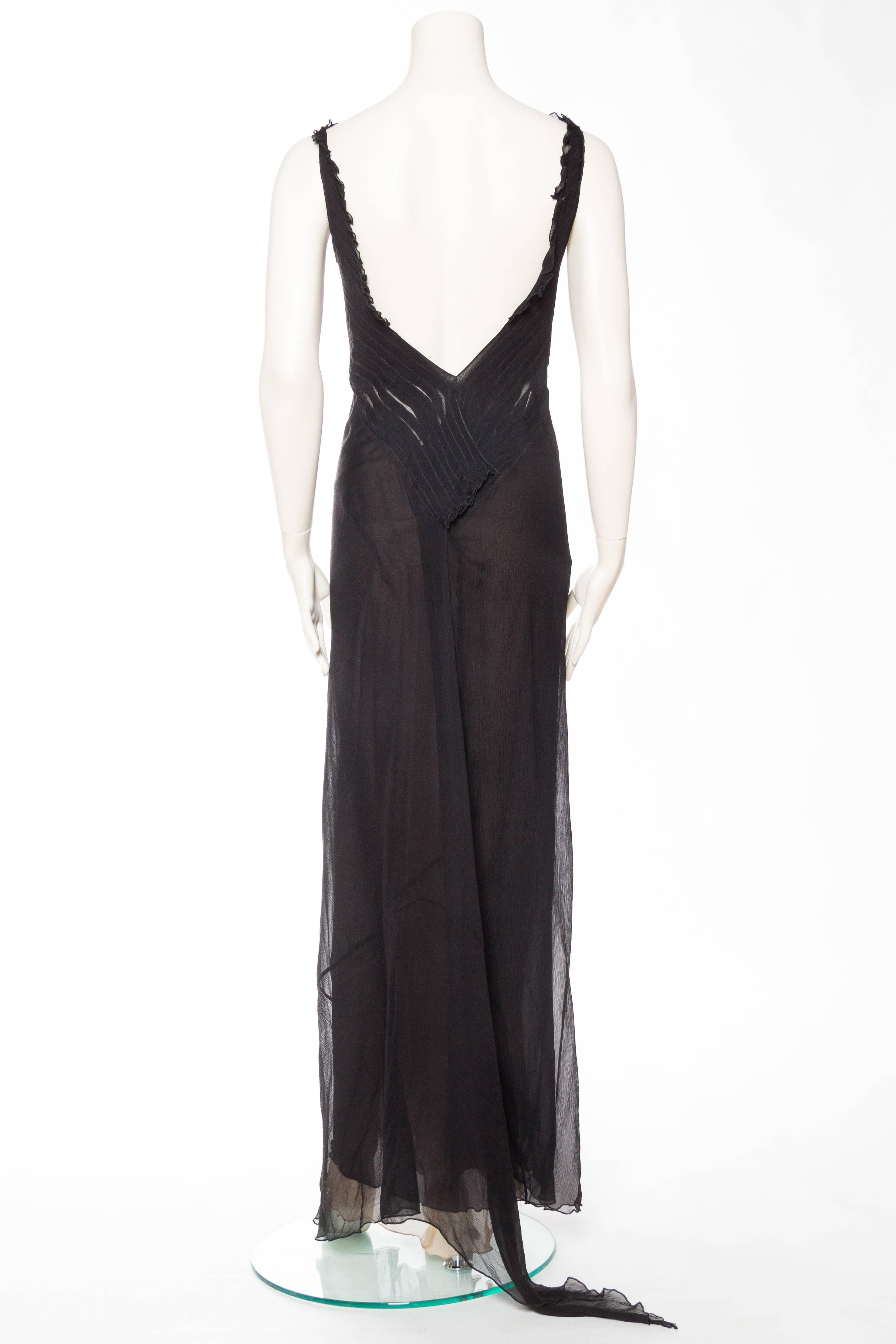 Women's Tom Ford Gucci 1930s Style Bias Cut Chiffon Gown, 1990s 