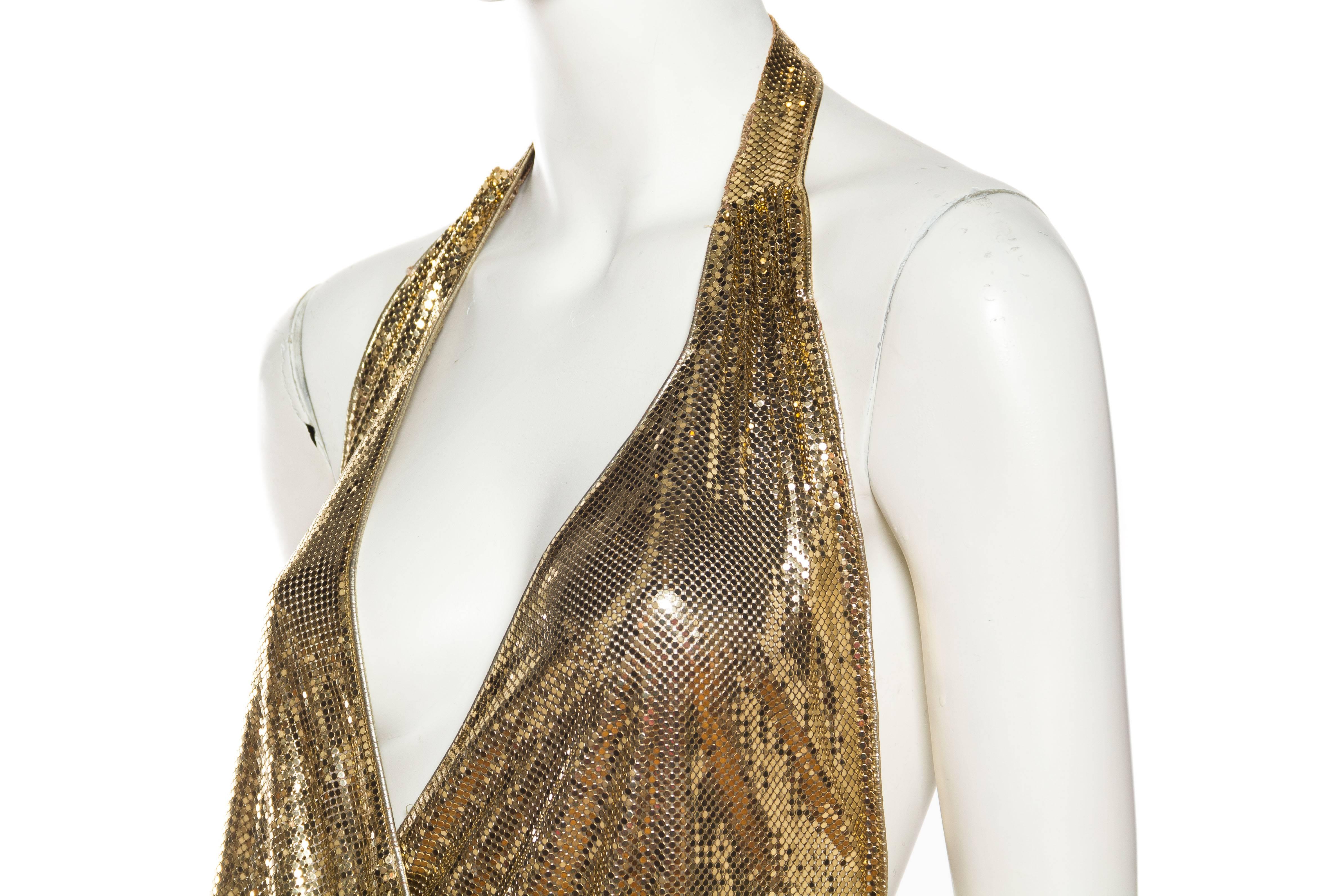 Women's Morphew Backless Gold Metal Mesh Dress