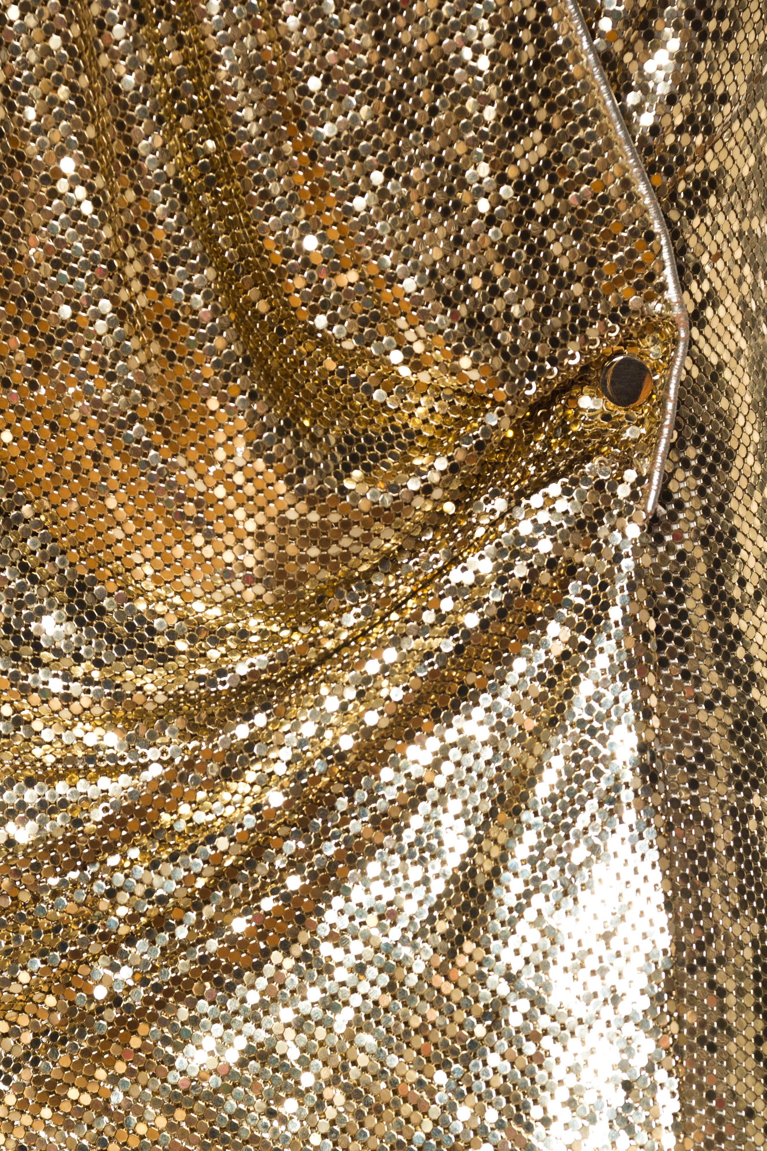 Morphew Backless Gold Metal Mesh Dress 1