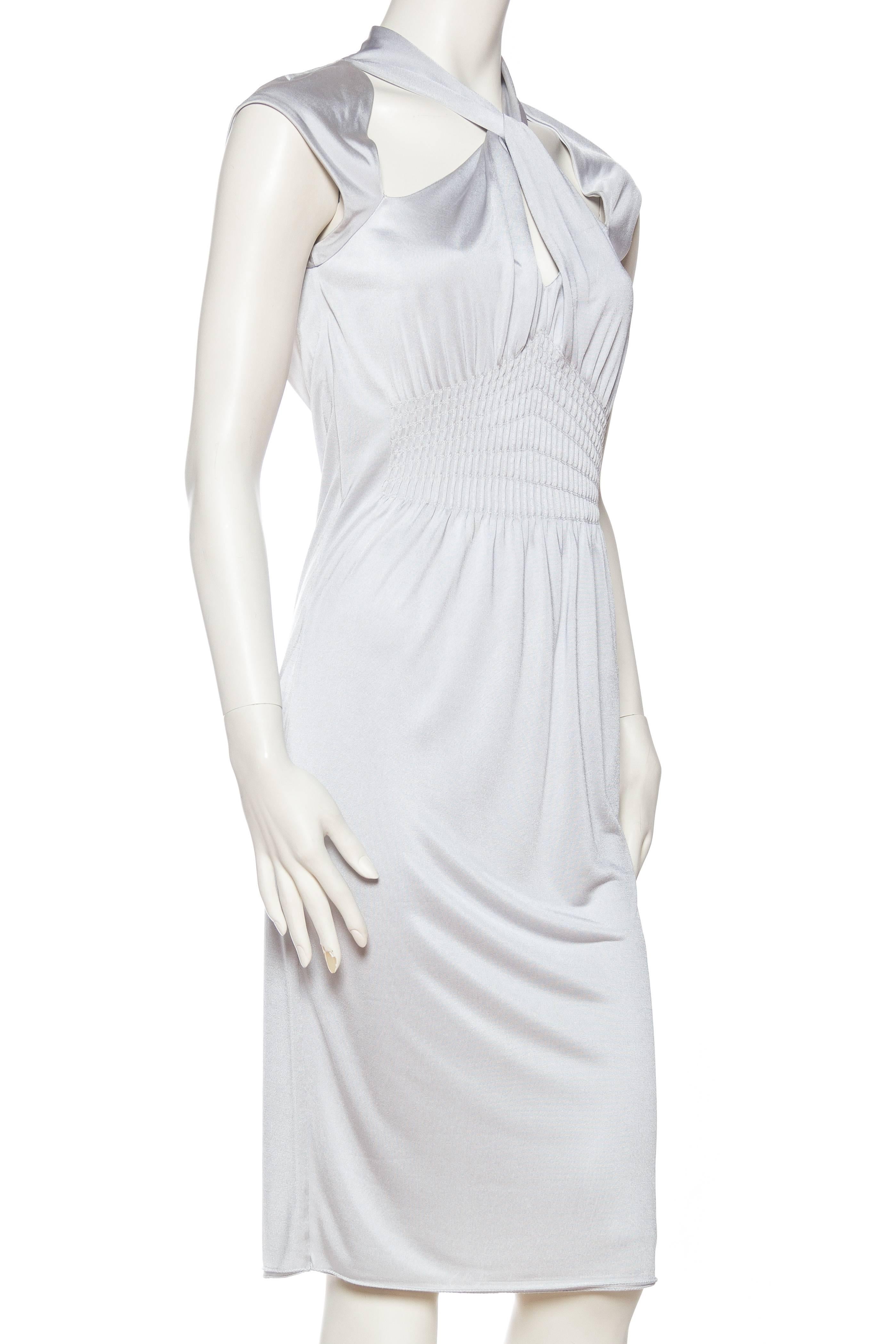 Women's 2000S TOM FORD GUCCI Dove Grey Rayon Jersey Backless Dress