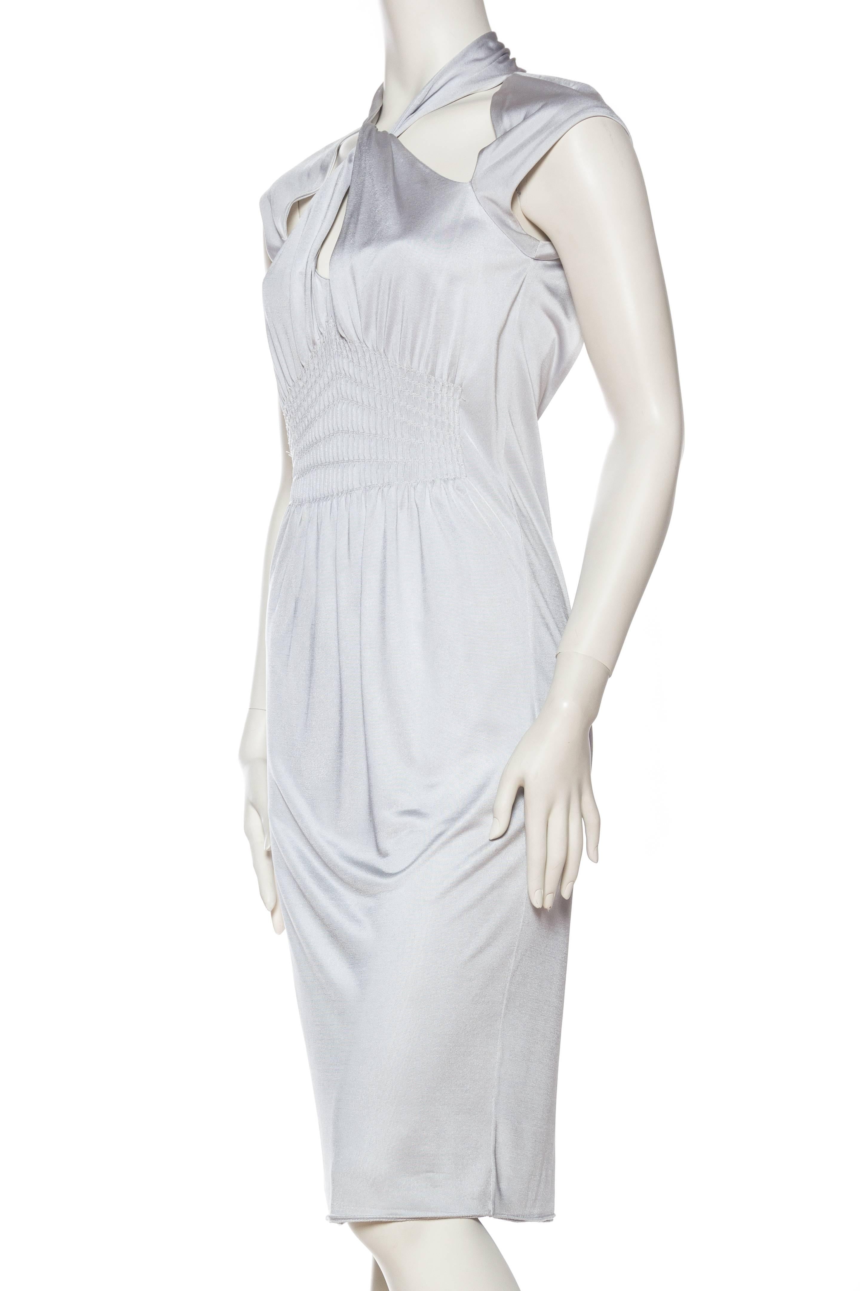 2000S TOM FORD GUCCI Dove Grey Rayon Jersey Backless Dress 1