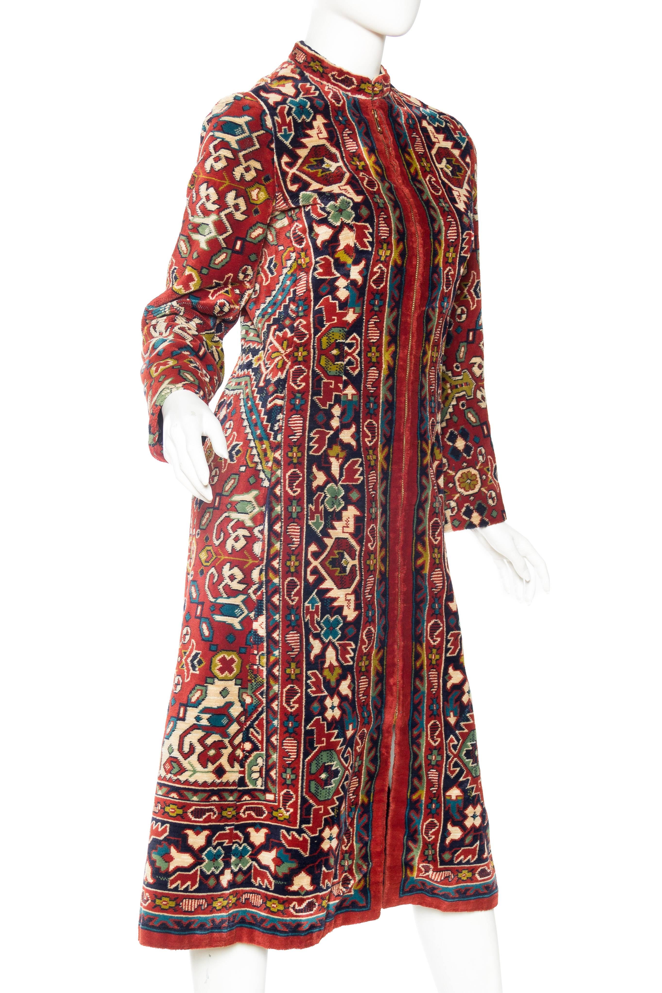 Brown 1970s Adele Simpson Carpet Coat