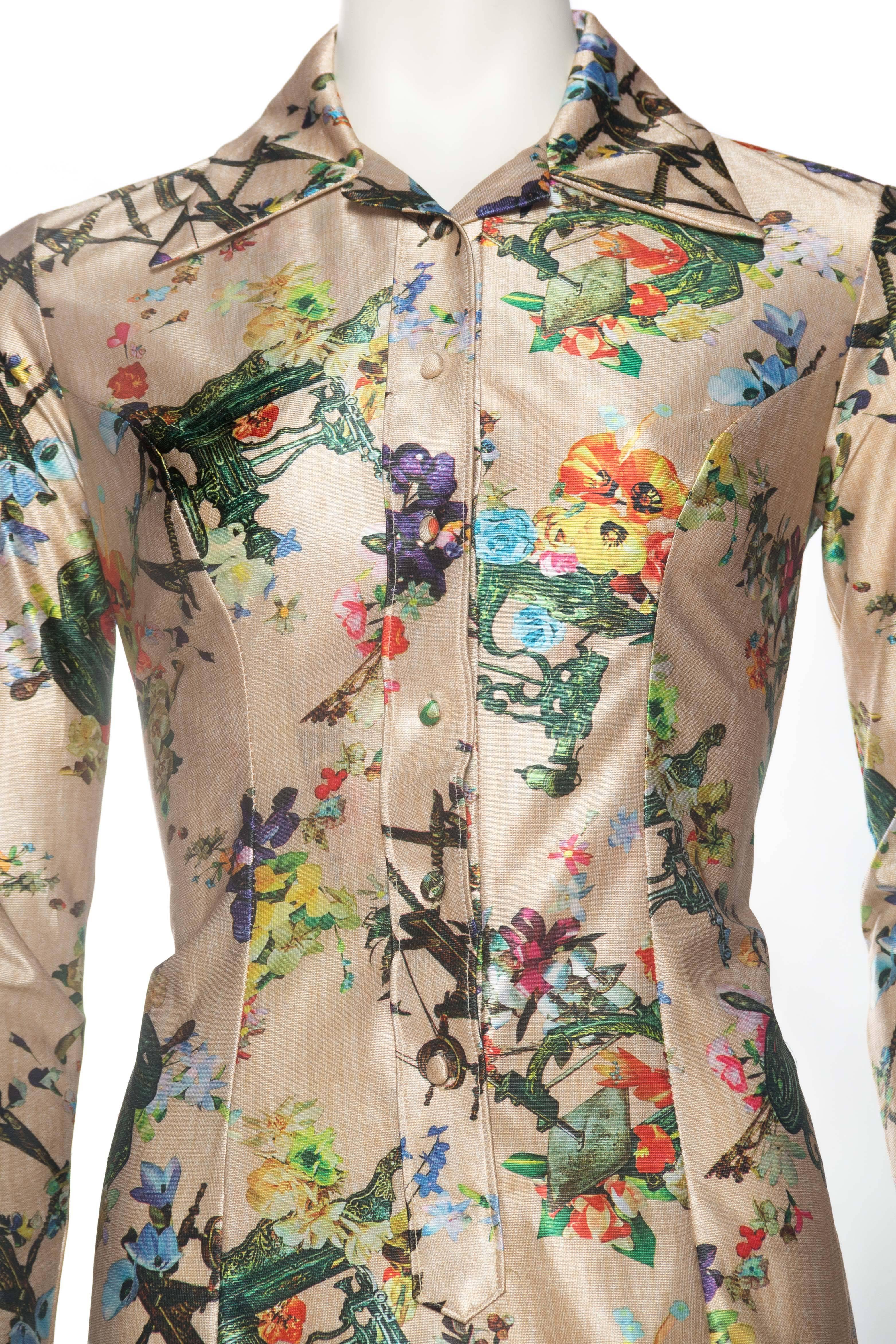 1970s Lanvin Victorian Floral Print Dress 2