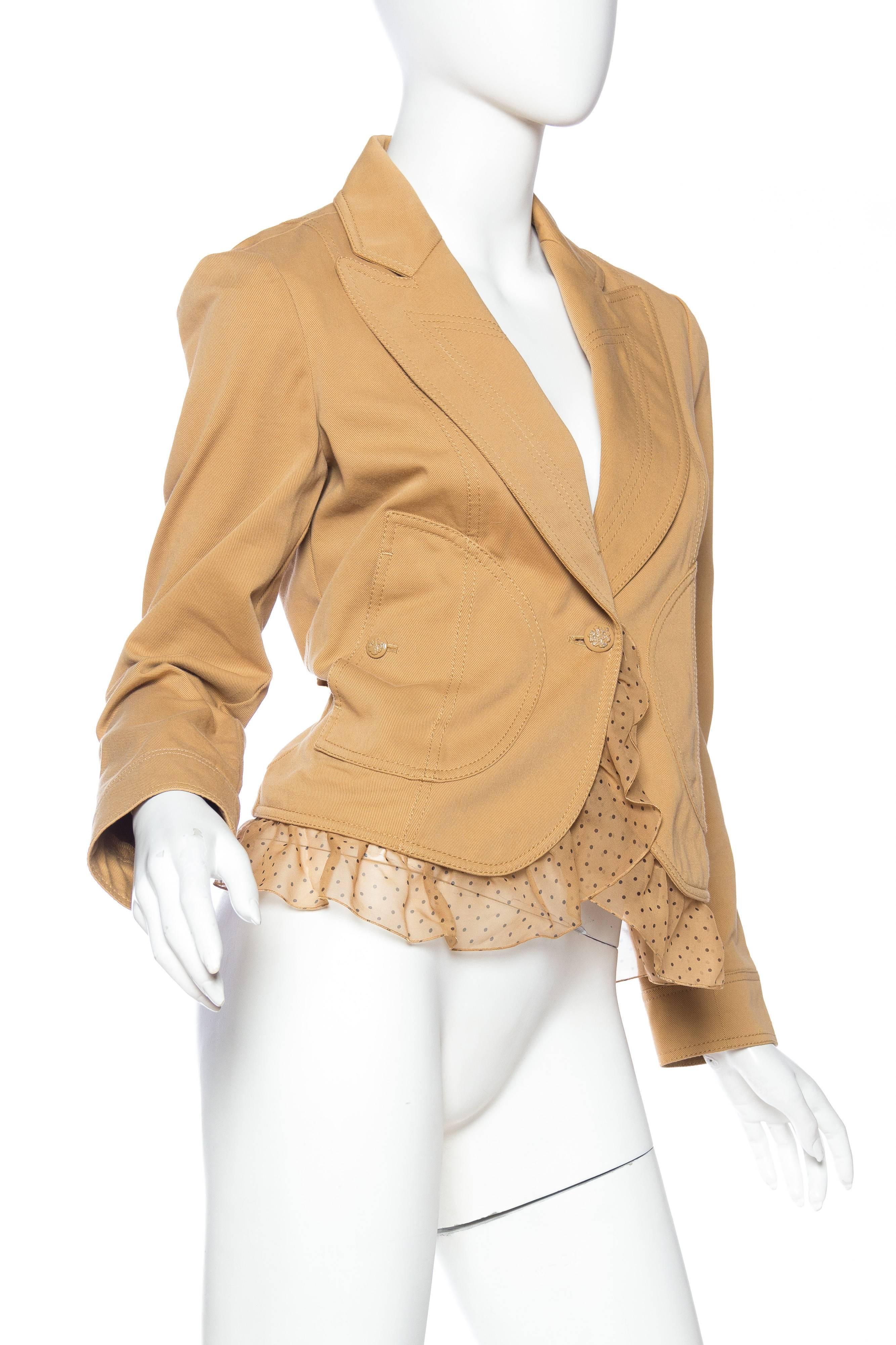 Valentino Cotton Blazer with Detachable Ruffle  In Excellent Condition In New York, NY