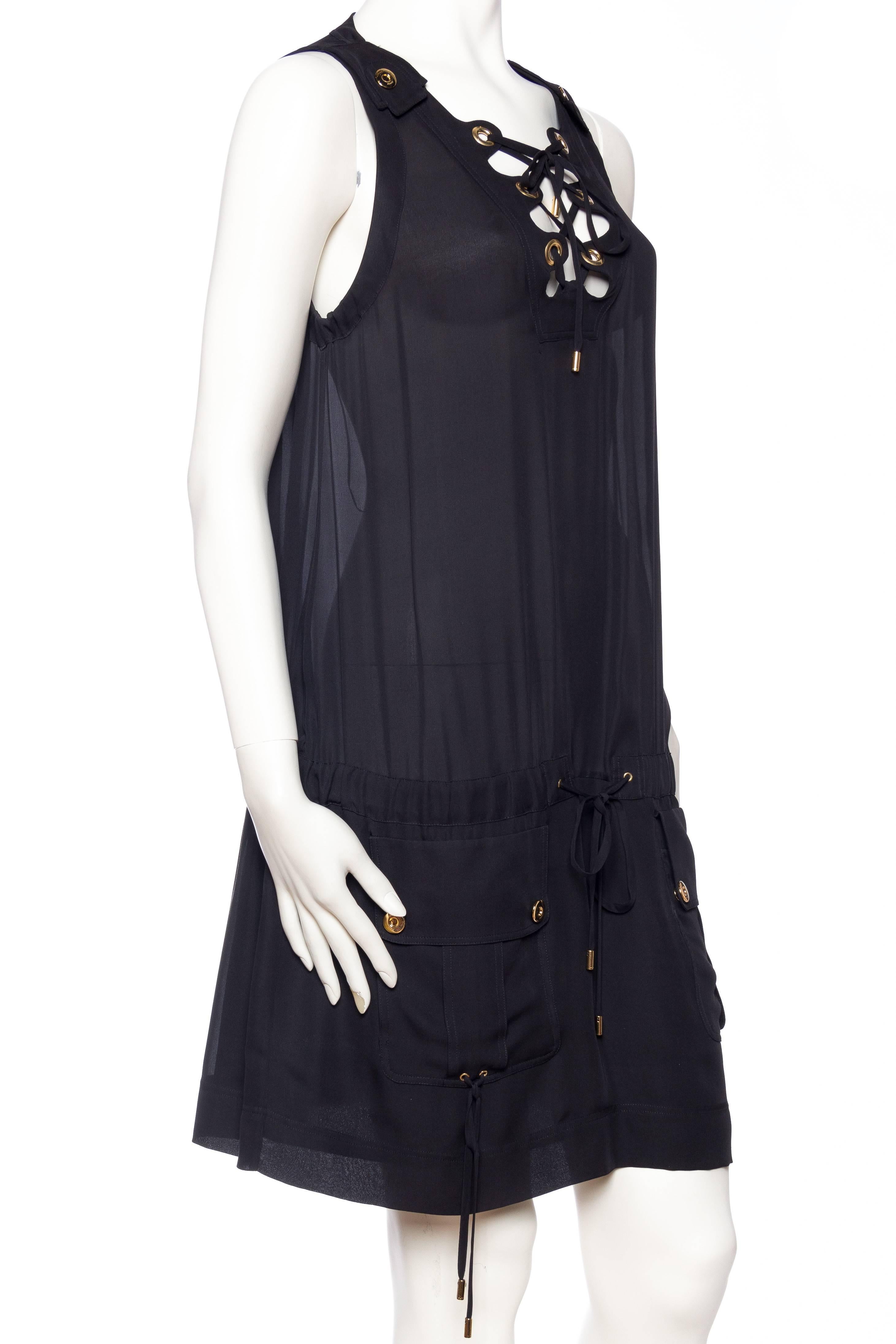 Gucci Safari Style Chiffon Dress In Excellent Condition In New York, NY