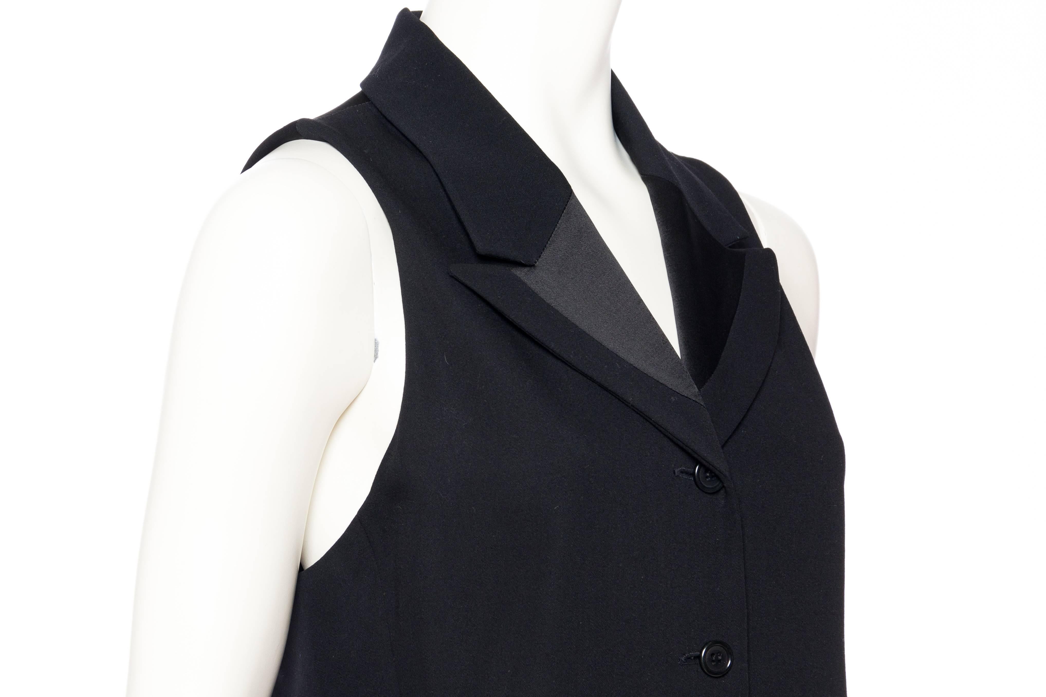 1990s CK Calvin Klein Tuxedo Vest Dress In Excellent Condition In New York, NY