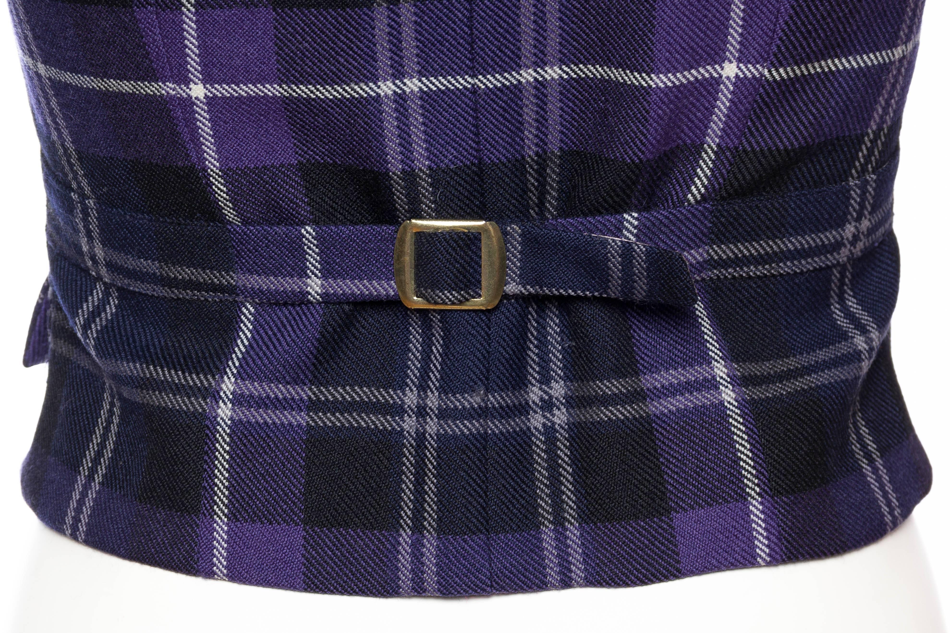 1990s Iconic Naomi Campbell Vivienne Westwood Tartan Waistcoat Top 3