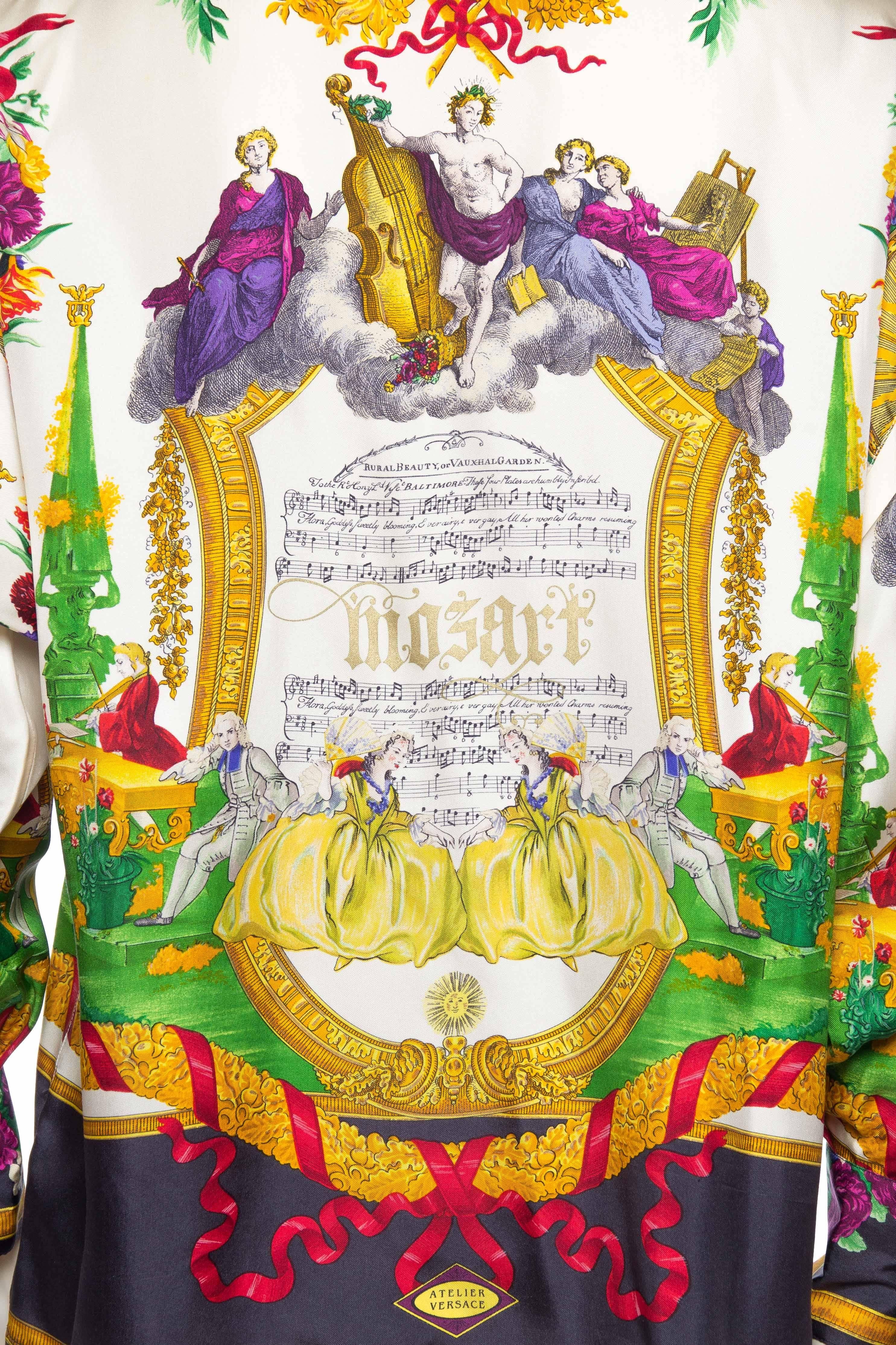 1990s Gianni Versace Mosart Baroque Print Blouse 3