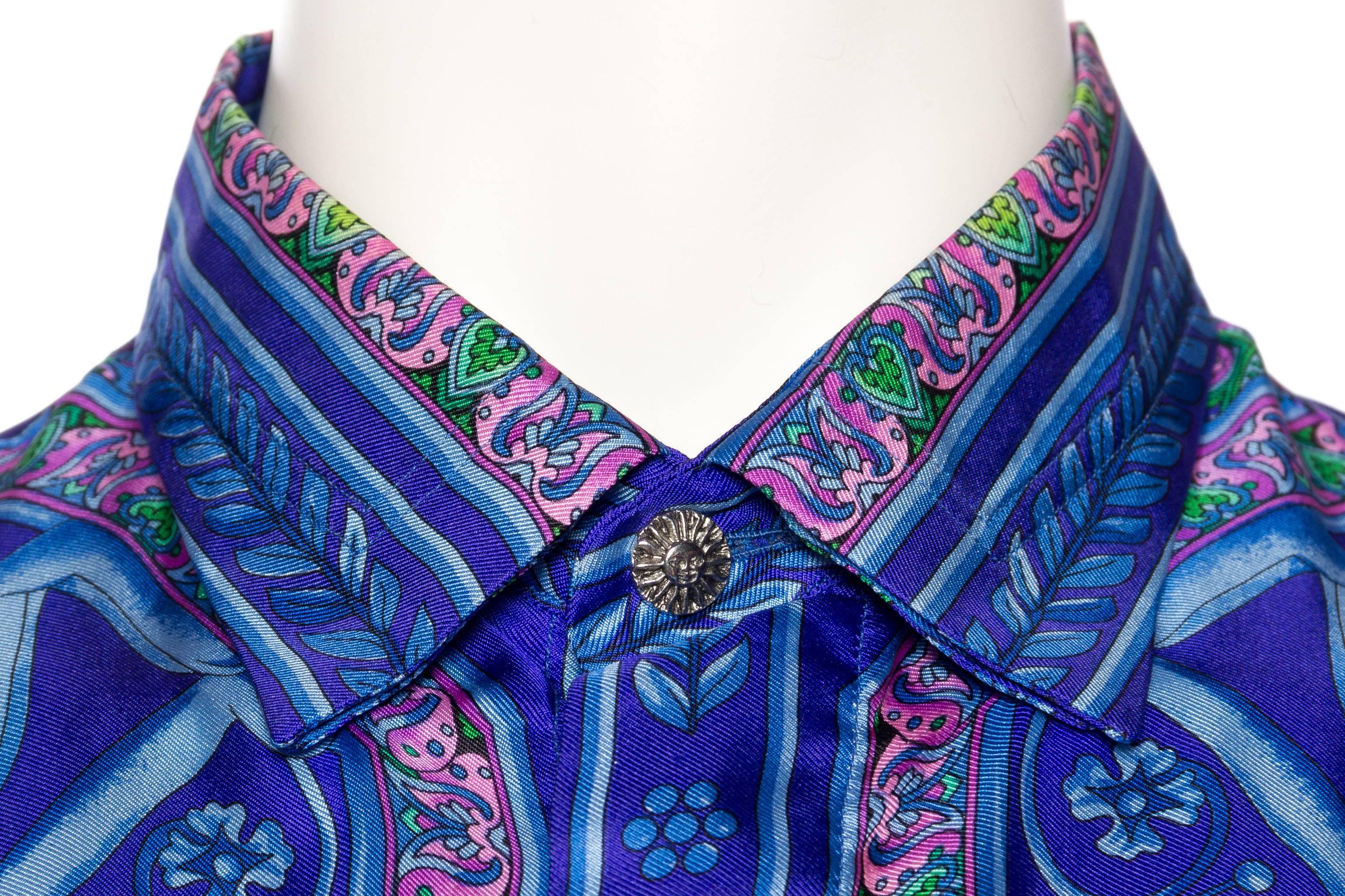 1990s Gianni Versace Baroque Printed Silk Shirt 1