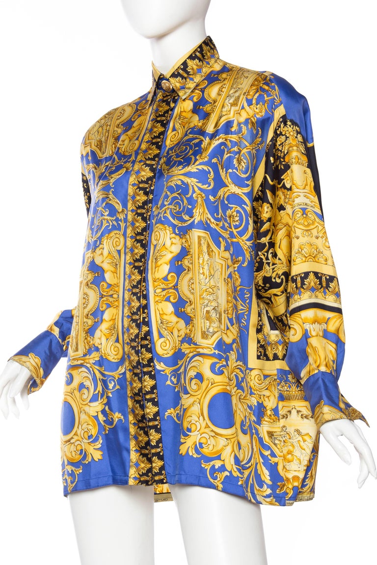 1990s Gianni Versace Couture Atelier Versace Silk Blouse with Medusa ...