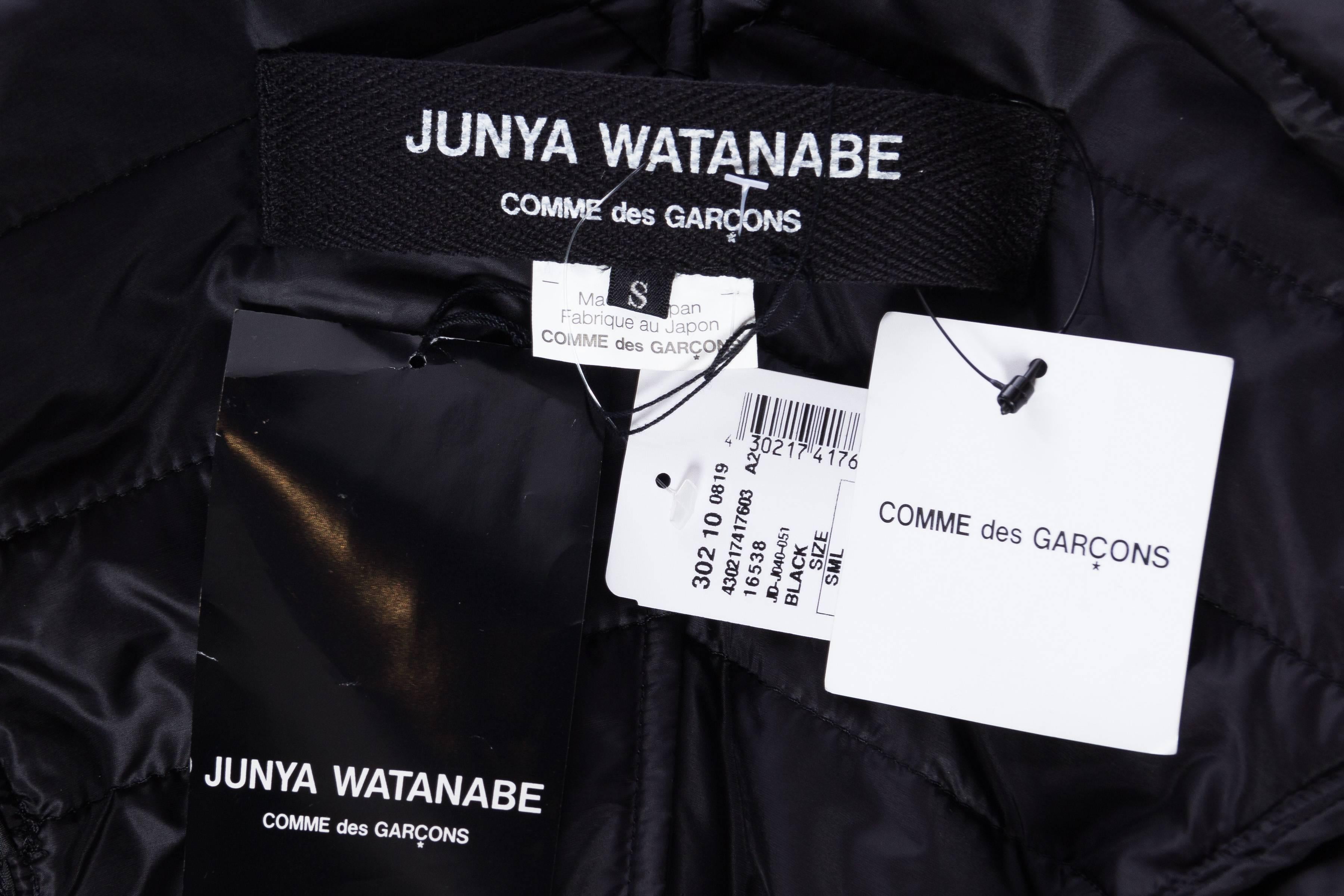 2000S JUNYA WATANABE PER COMME DES GARCONS Puff nero in nylon collezione 