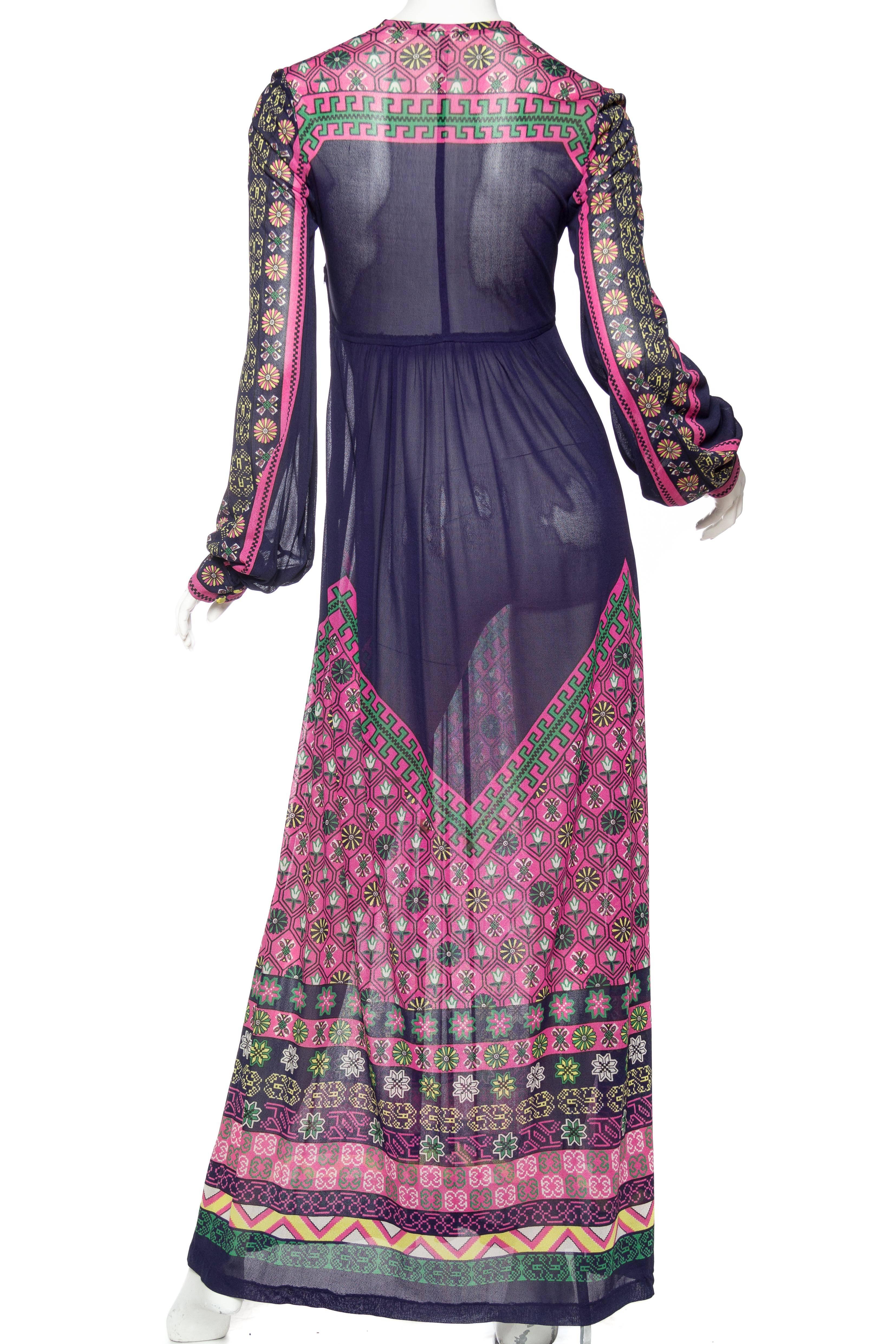 Women's Gottex Mediterranean Jersey Maxi Dress, 1970s