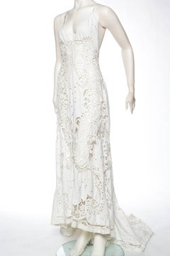 Handmade Victorian Lace Trained Gown