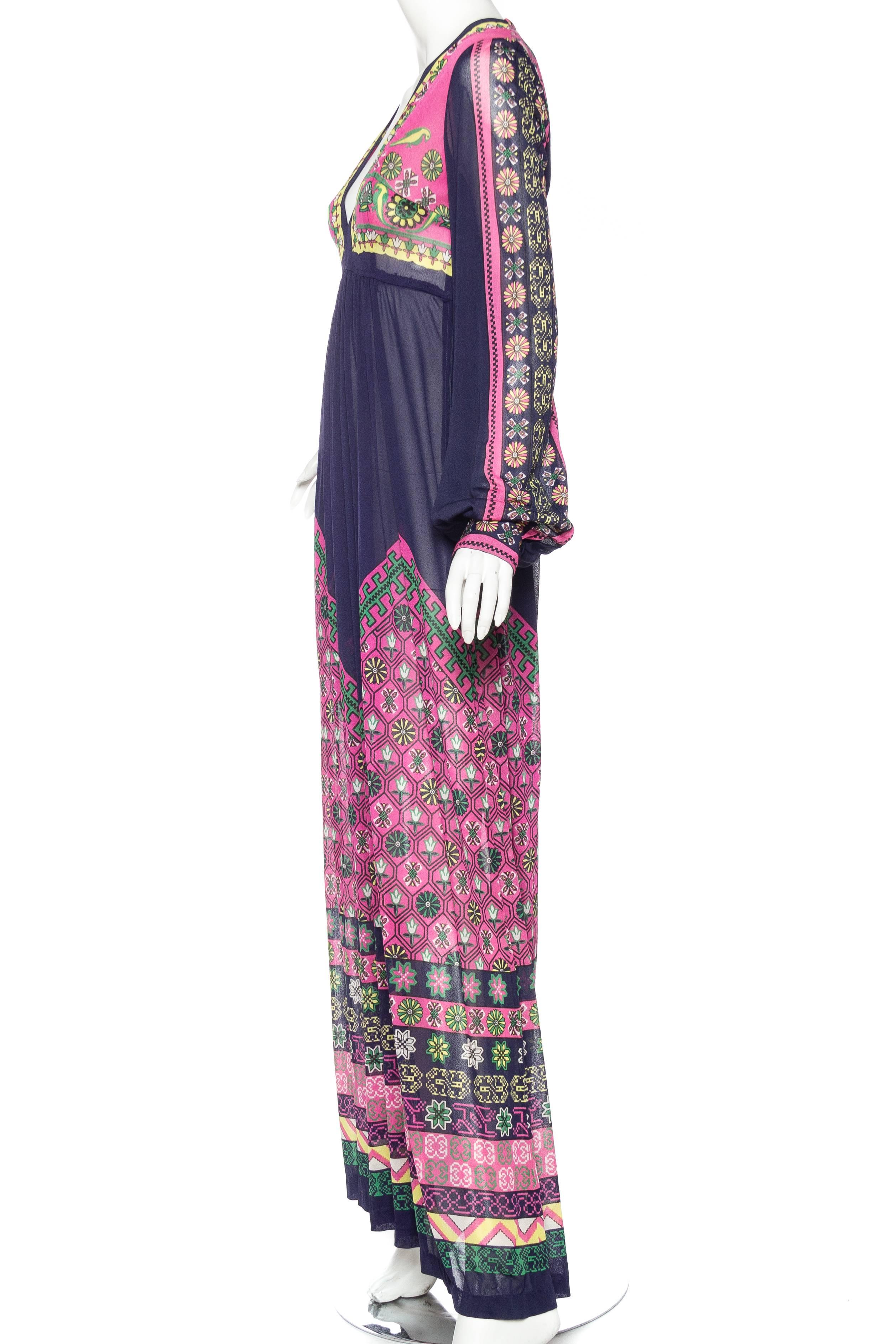 Gottex Mediterranean Jersey Maxi Dress, 1970s In Excellent Condition In New York, NY