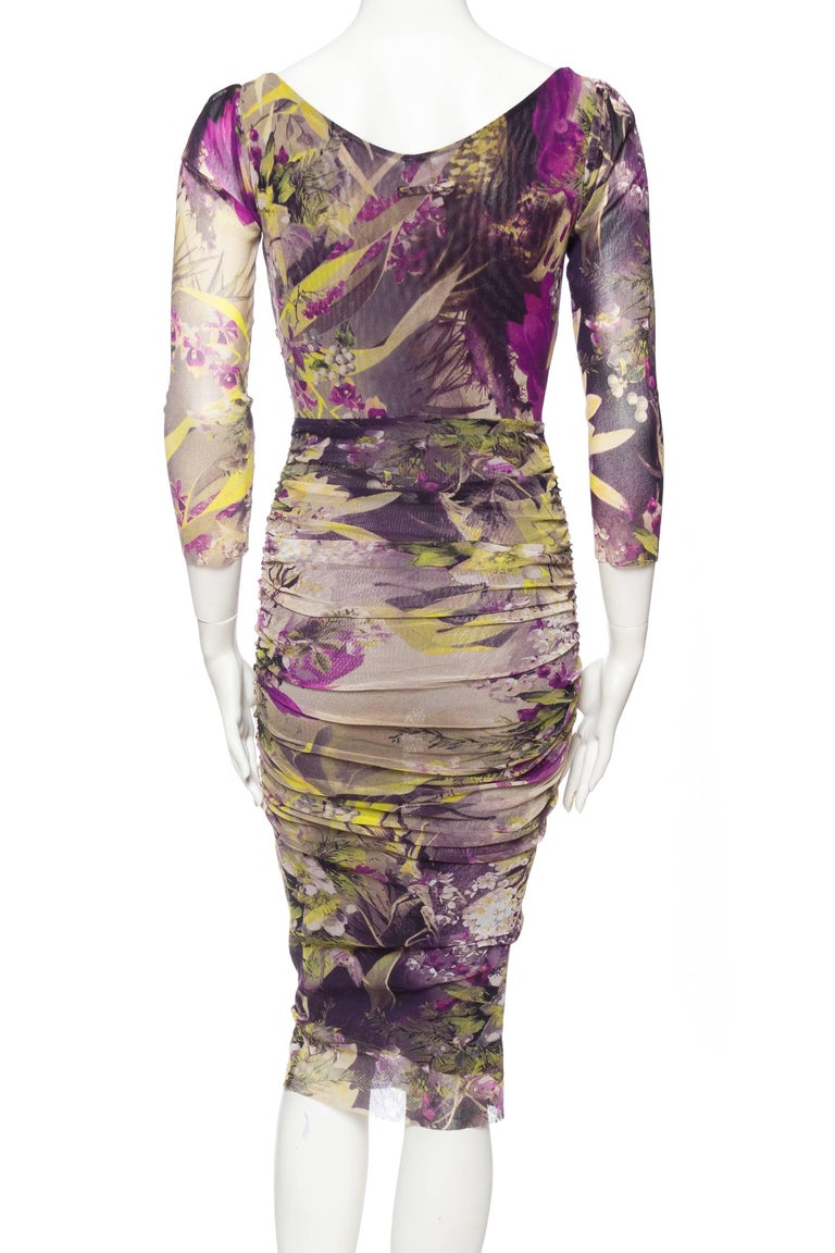 Jean Paul Gaultier Abstract Floral Body-con Dress at 1stDibs