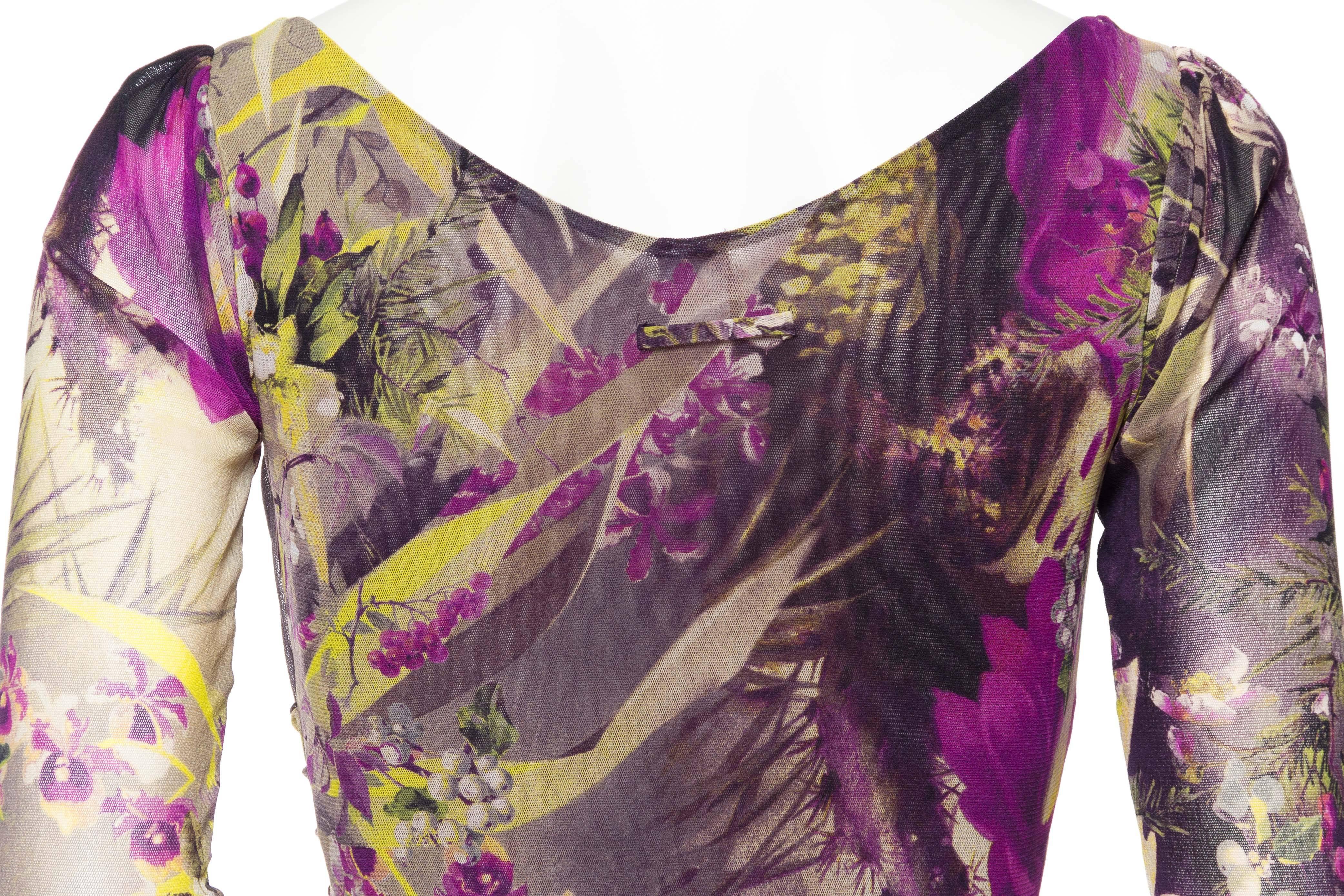 Jean Paul Gaultier Abstract Floral Body-con Dress 3