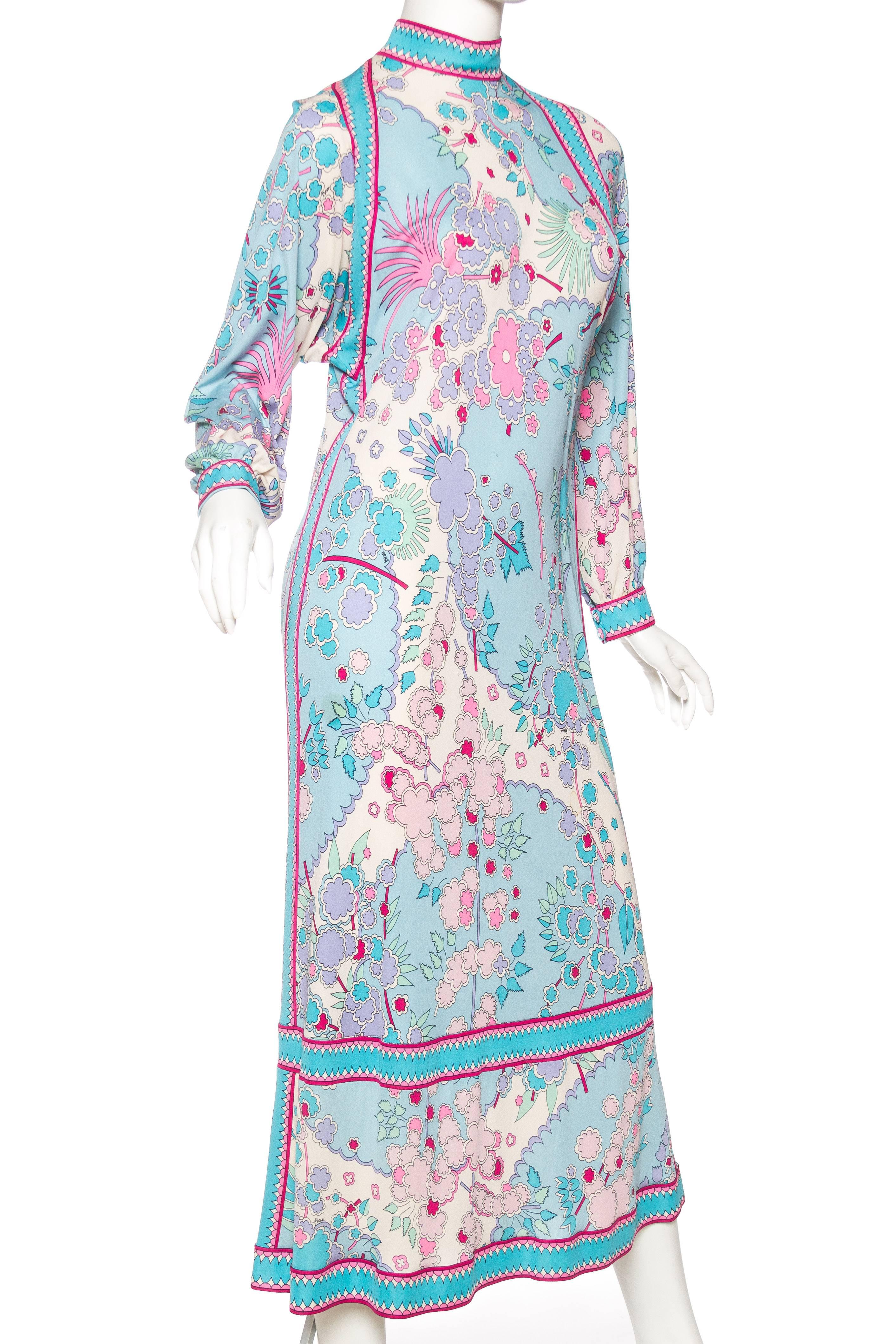 Gray Bessi Silk Jersey Dress, 1970s 