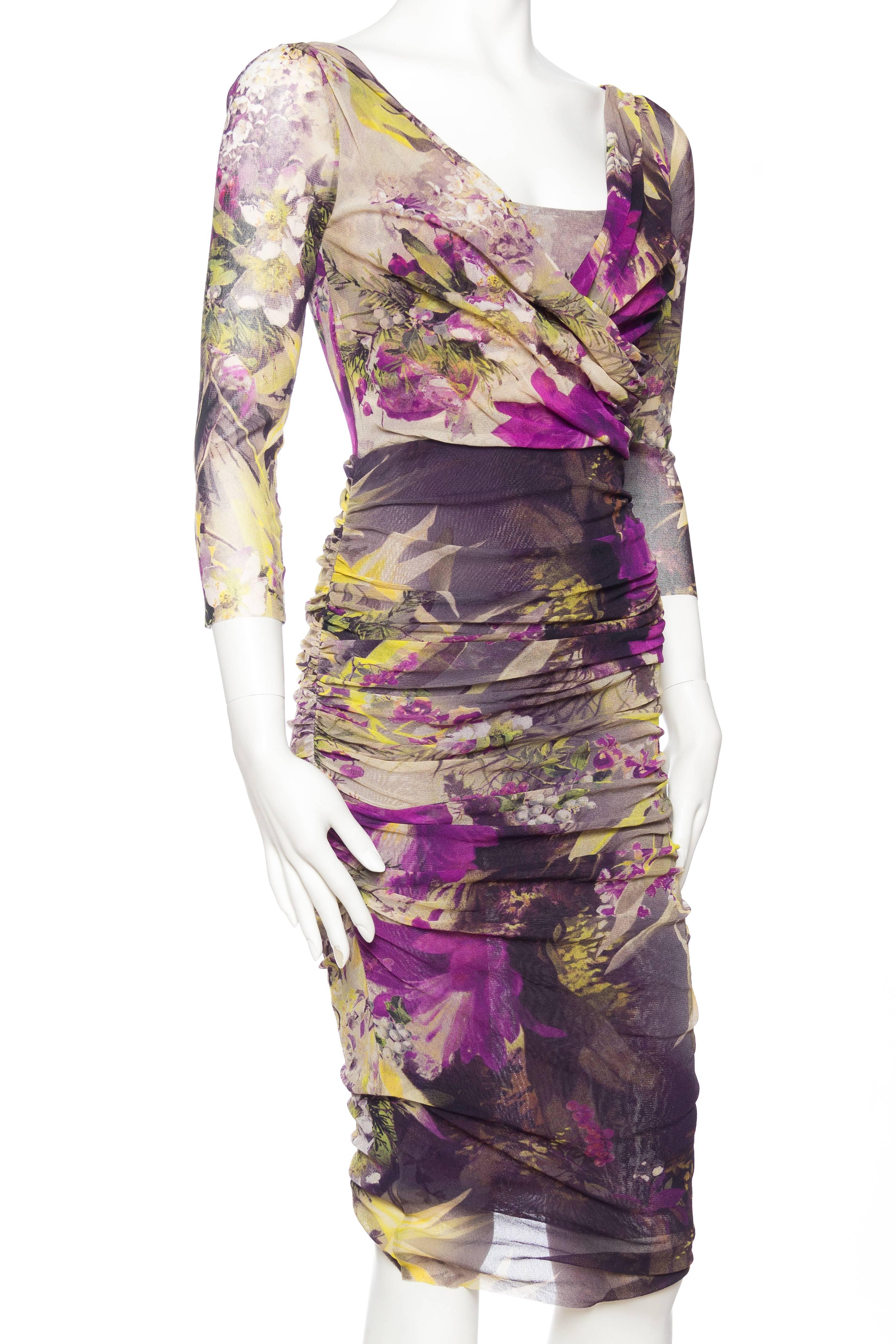 Jean Paul Gaultier Abstract Floral Body-con Dress In Excellent Condition In New York, NY