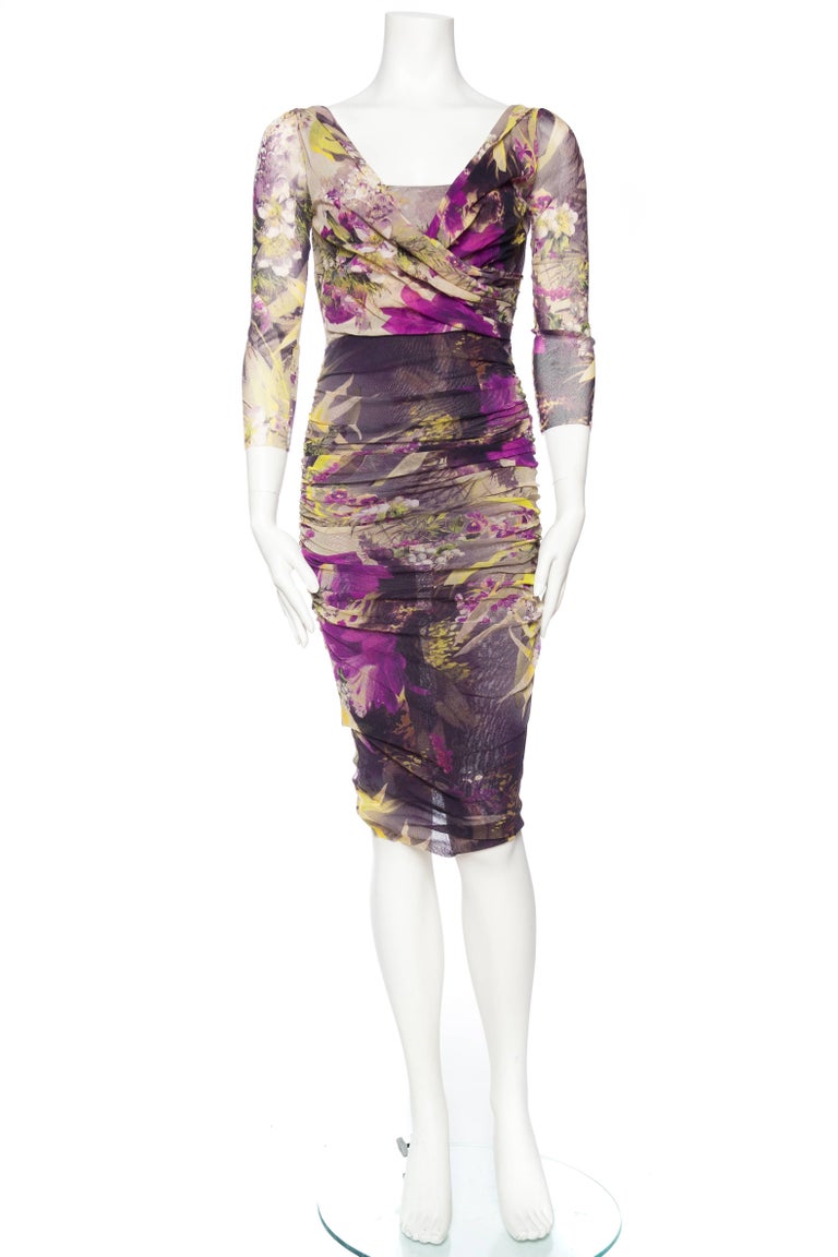 Jean Paul Gaultier Abstract Floral Body-con Dress at 1stDibs