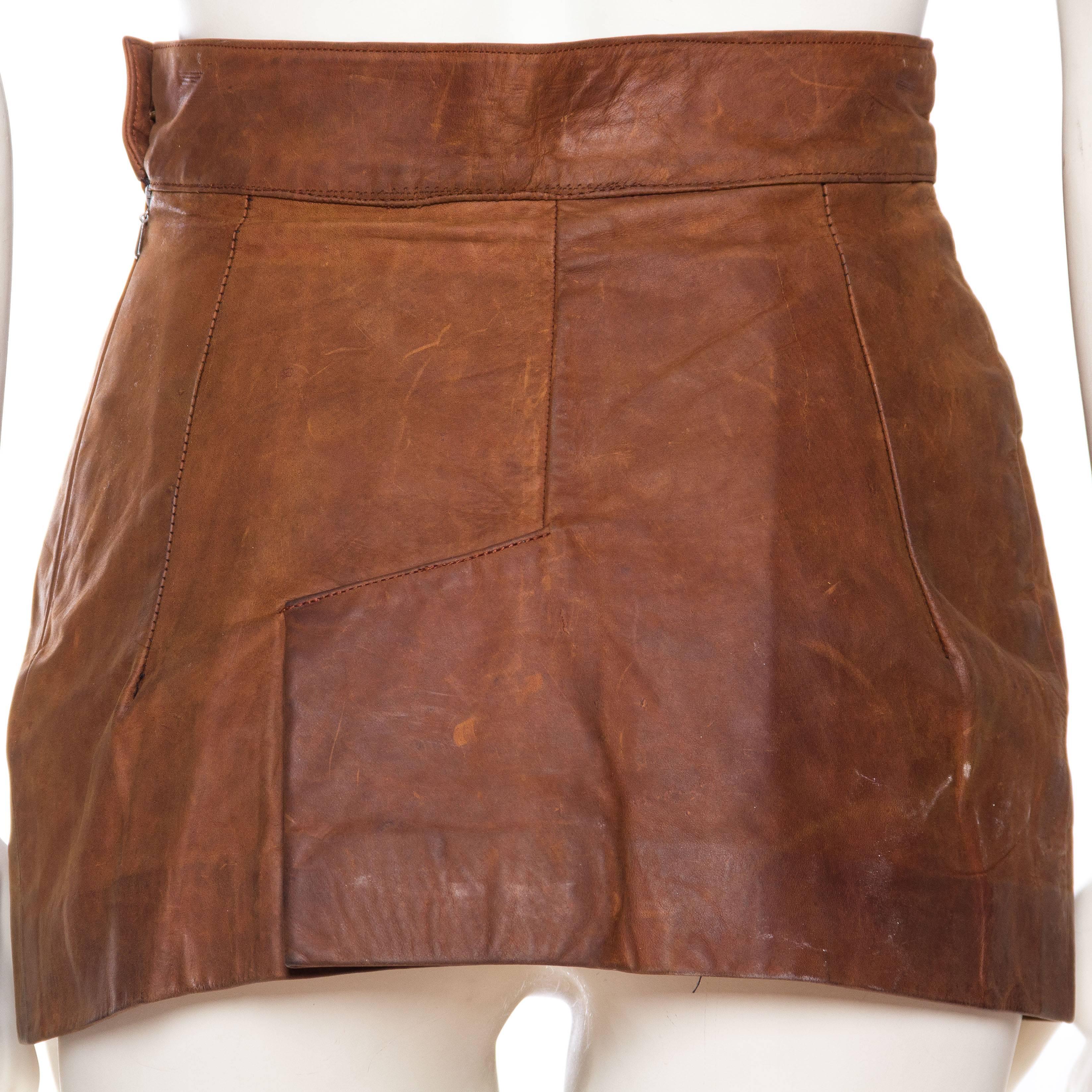 Vivienne Westwood Leather Corset Top and Skirt, 1990s  2