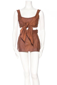 Vivienne Westwood Leather Corset Top and Skirt, 1990s