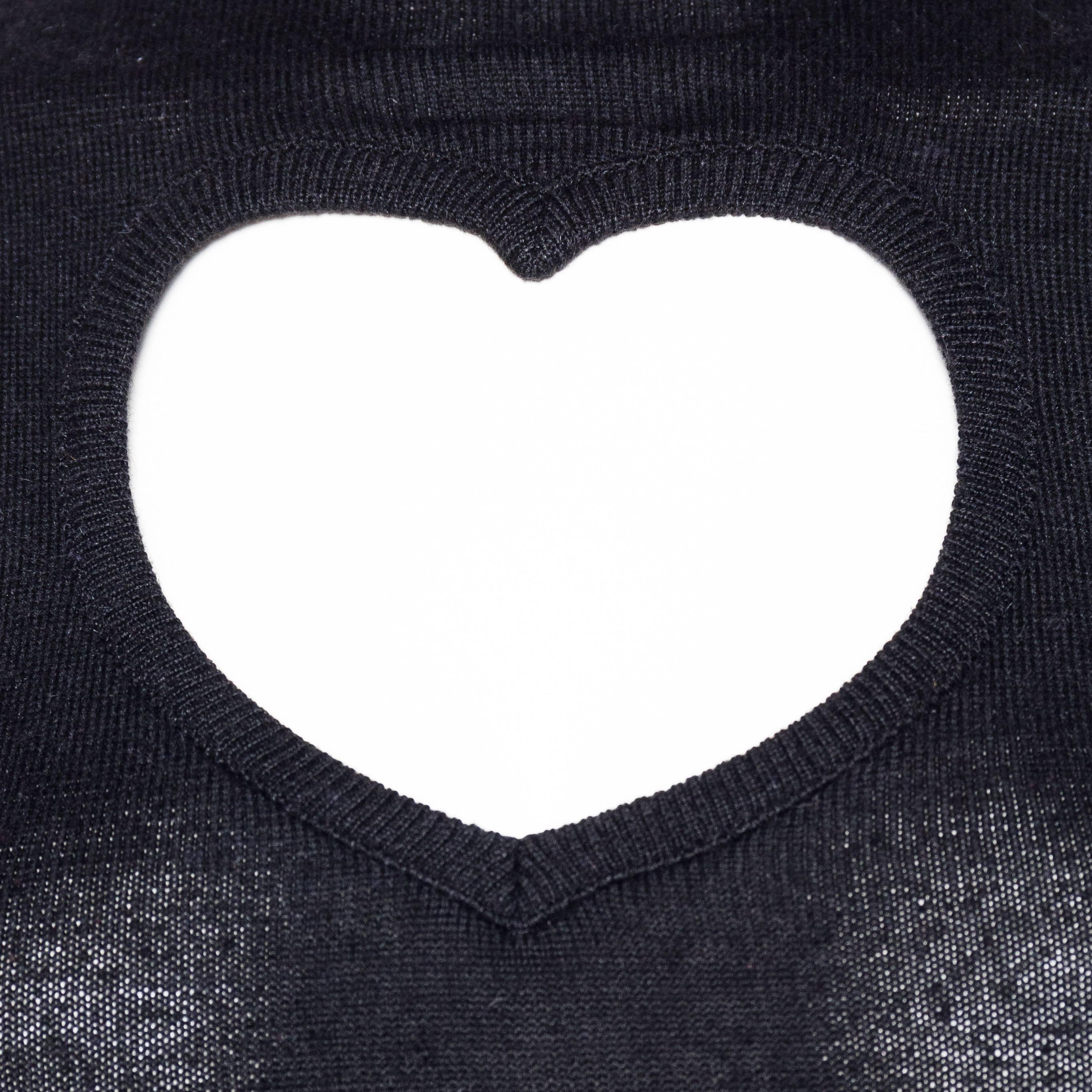 Women's 1990S DOROTHEE BIS Wool Blend Knit Heart Cutout Top