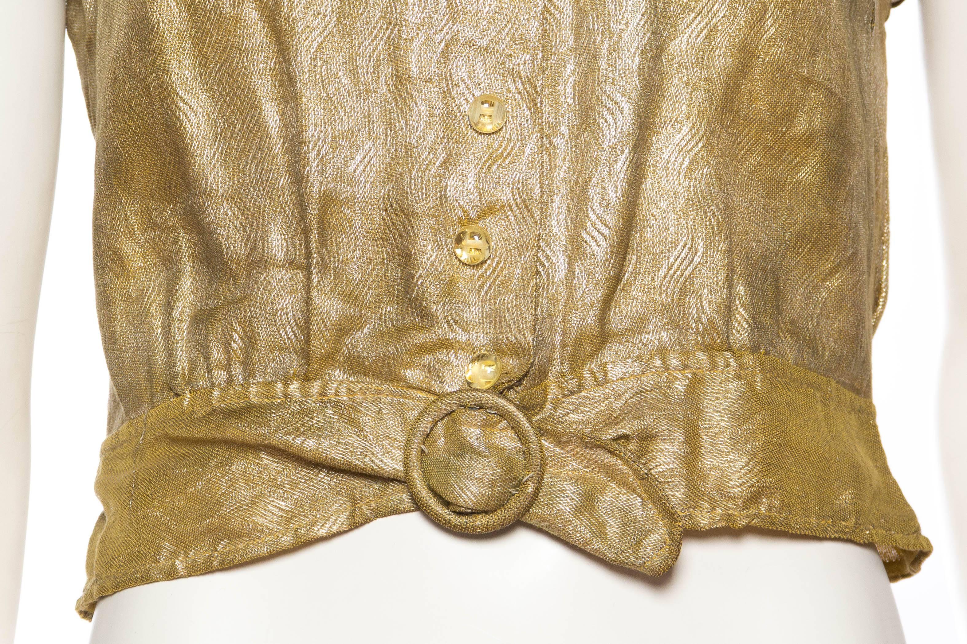 Jeanne Lanvin Gold Lamé Blouse, 1930s 2