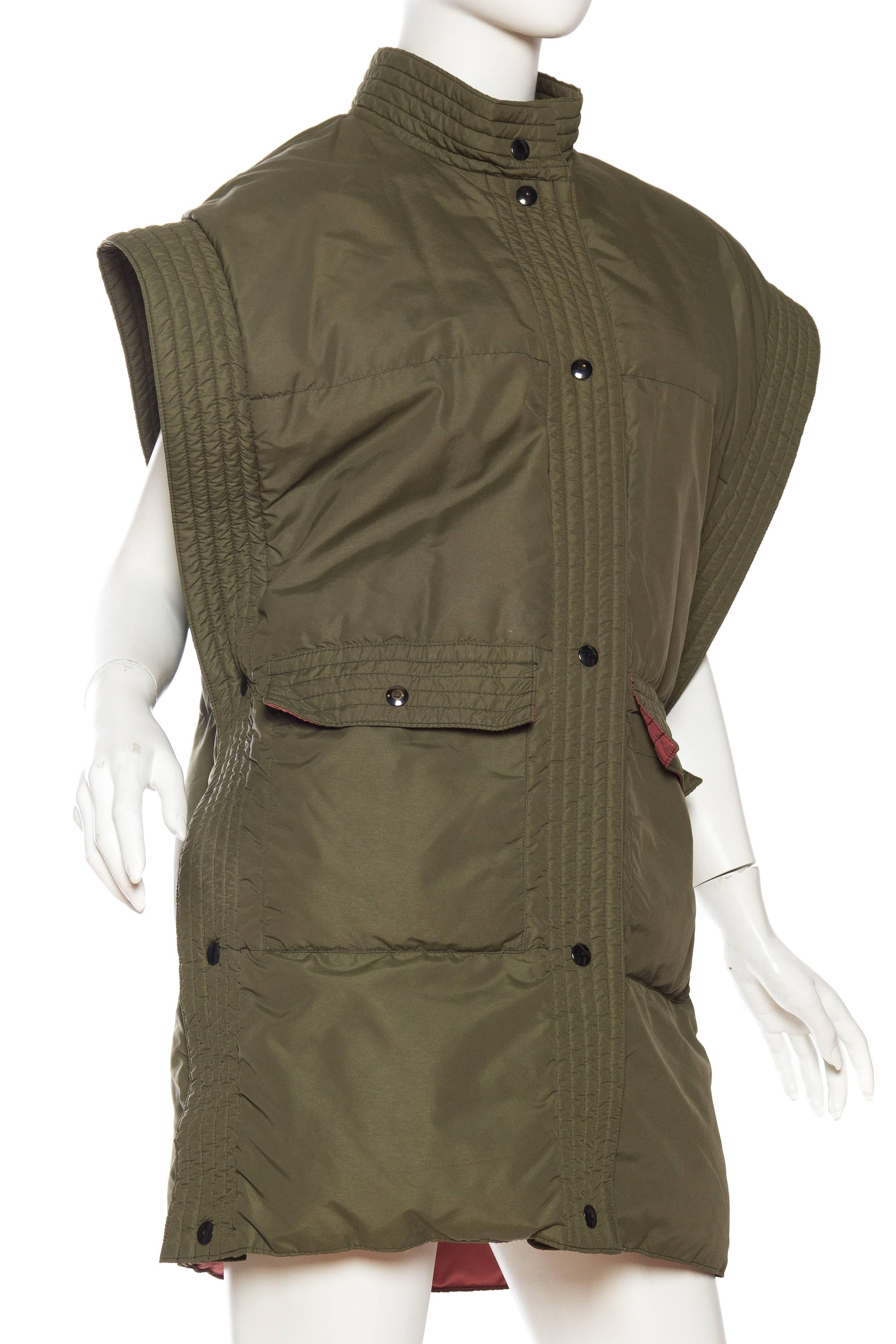 Bill Blass Military Style Puffer Vest  1