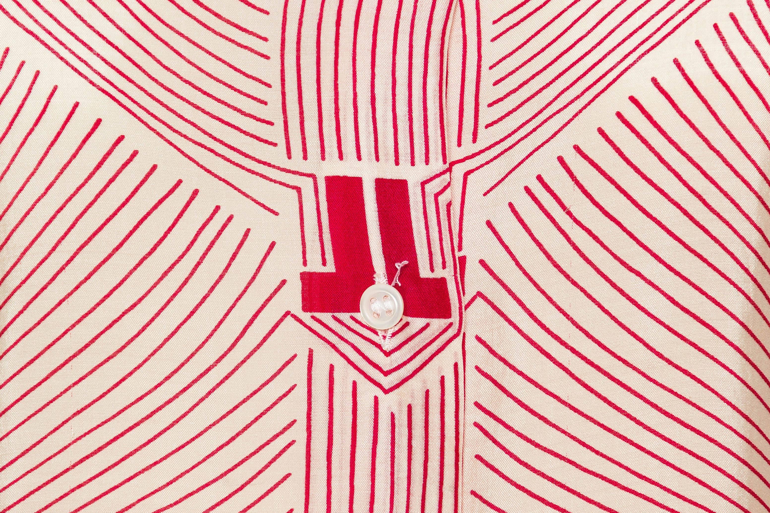 Lanvin Geometric Stripe Logo Blouse, 1970s  3