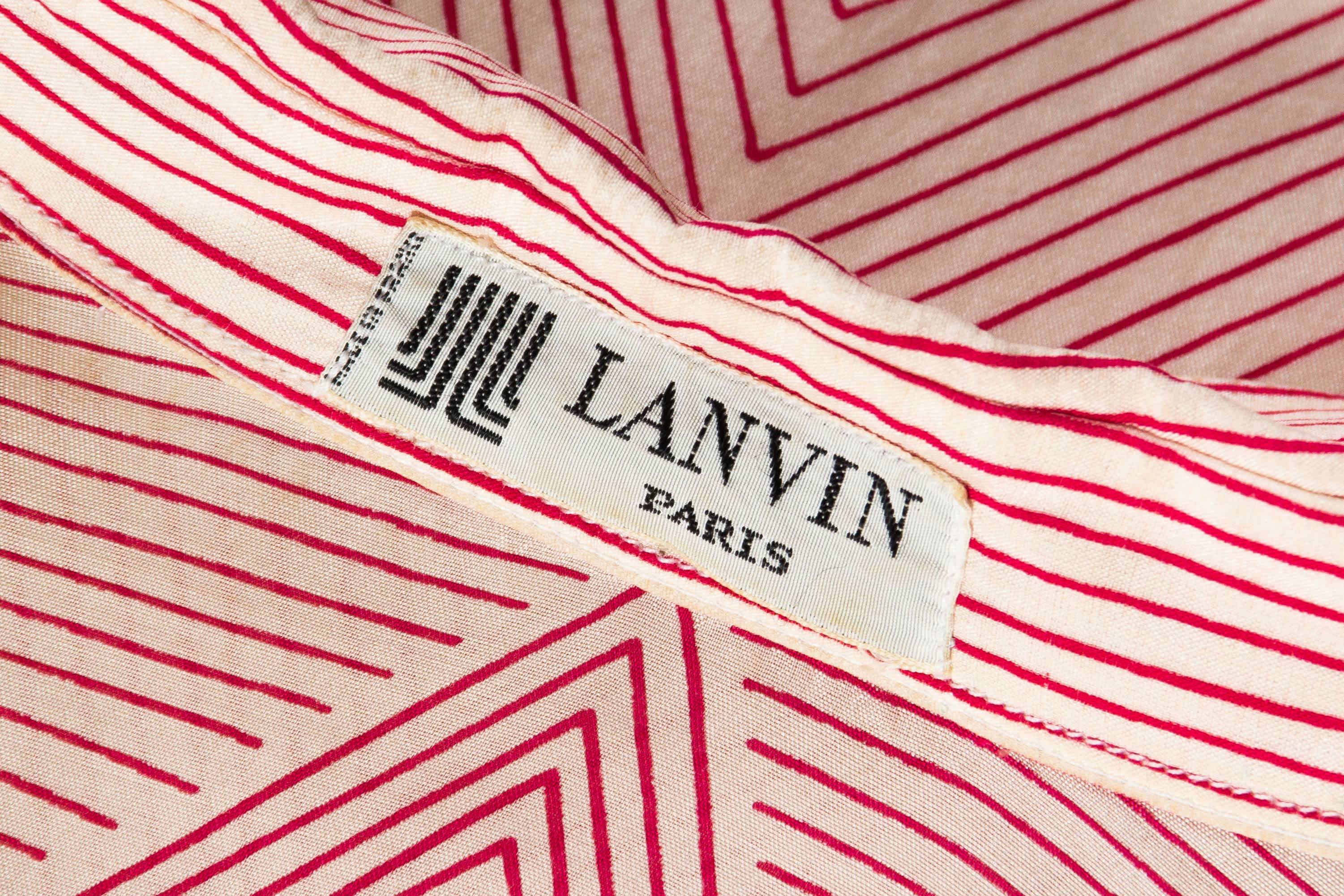 Lanvin Geometric Stripe Logo Blouse, 1970s  5