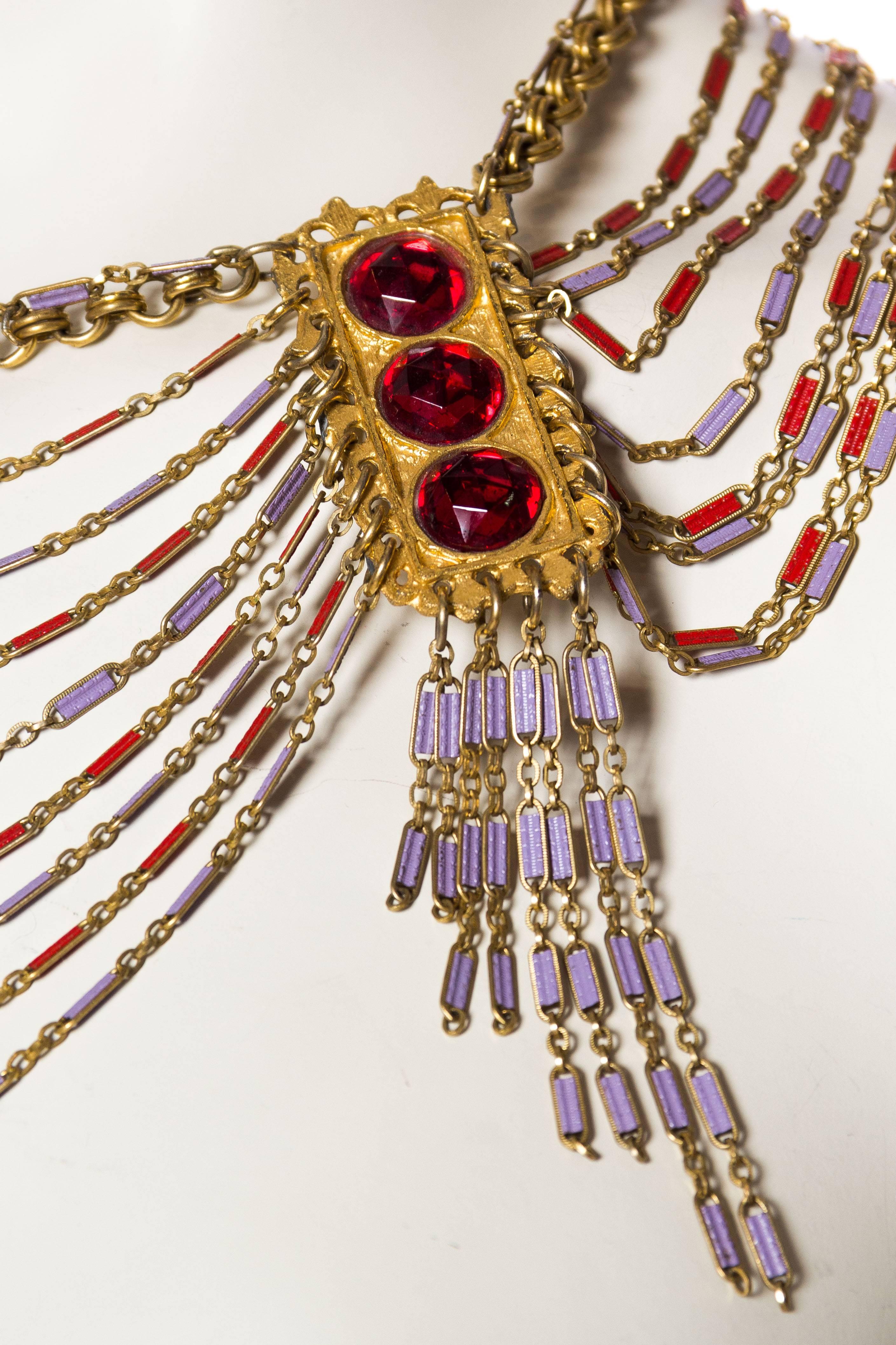 Gold Etruscan Revival Chain Necklace, 1960s  1