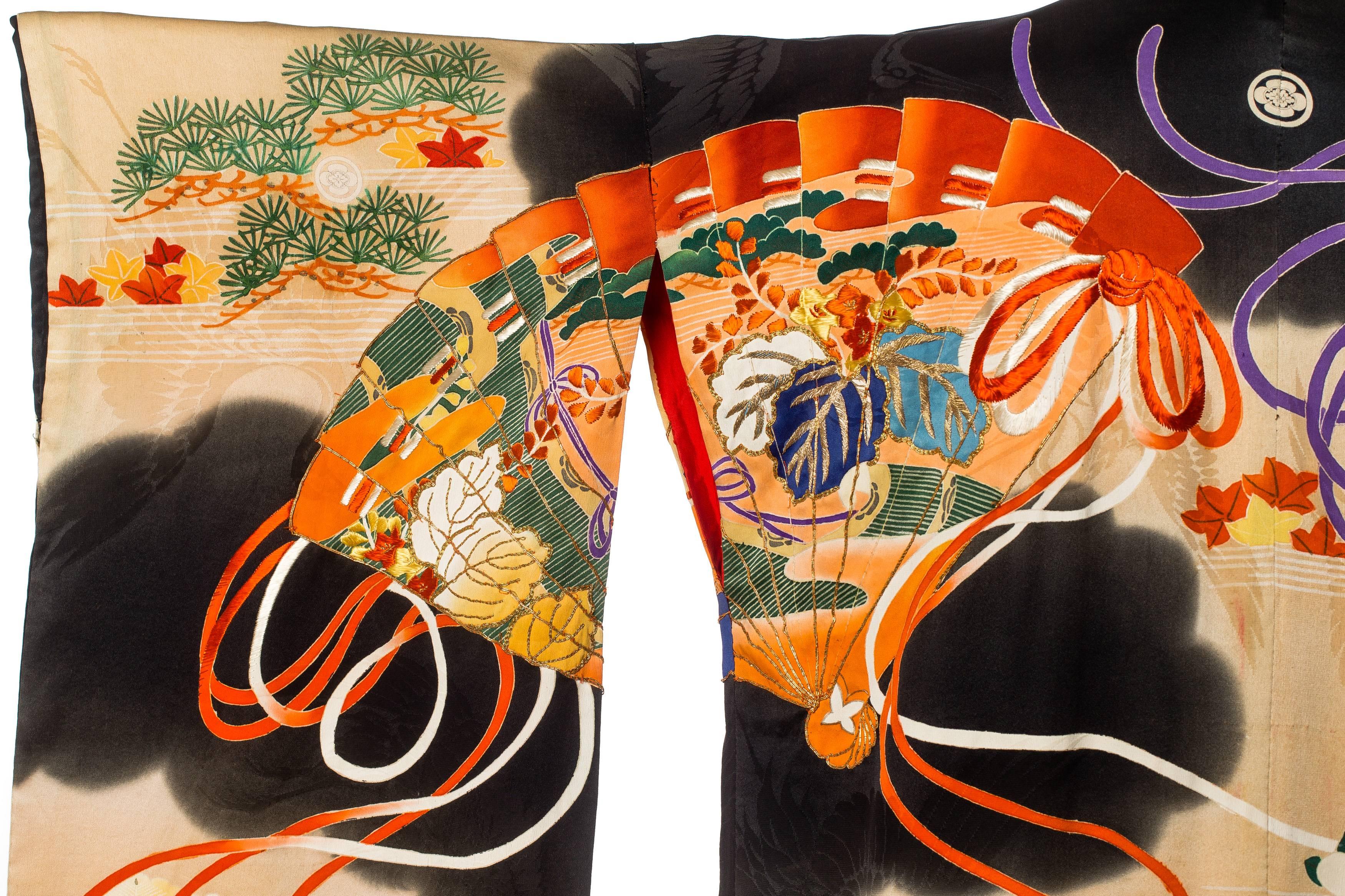 hand painted silk kimono