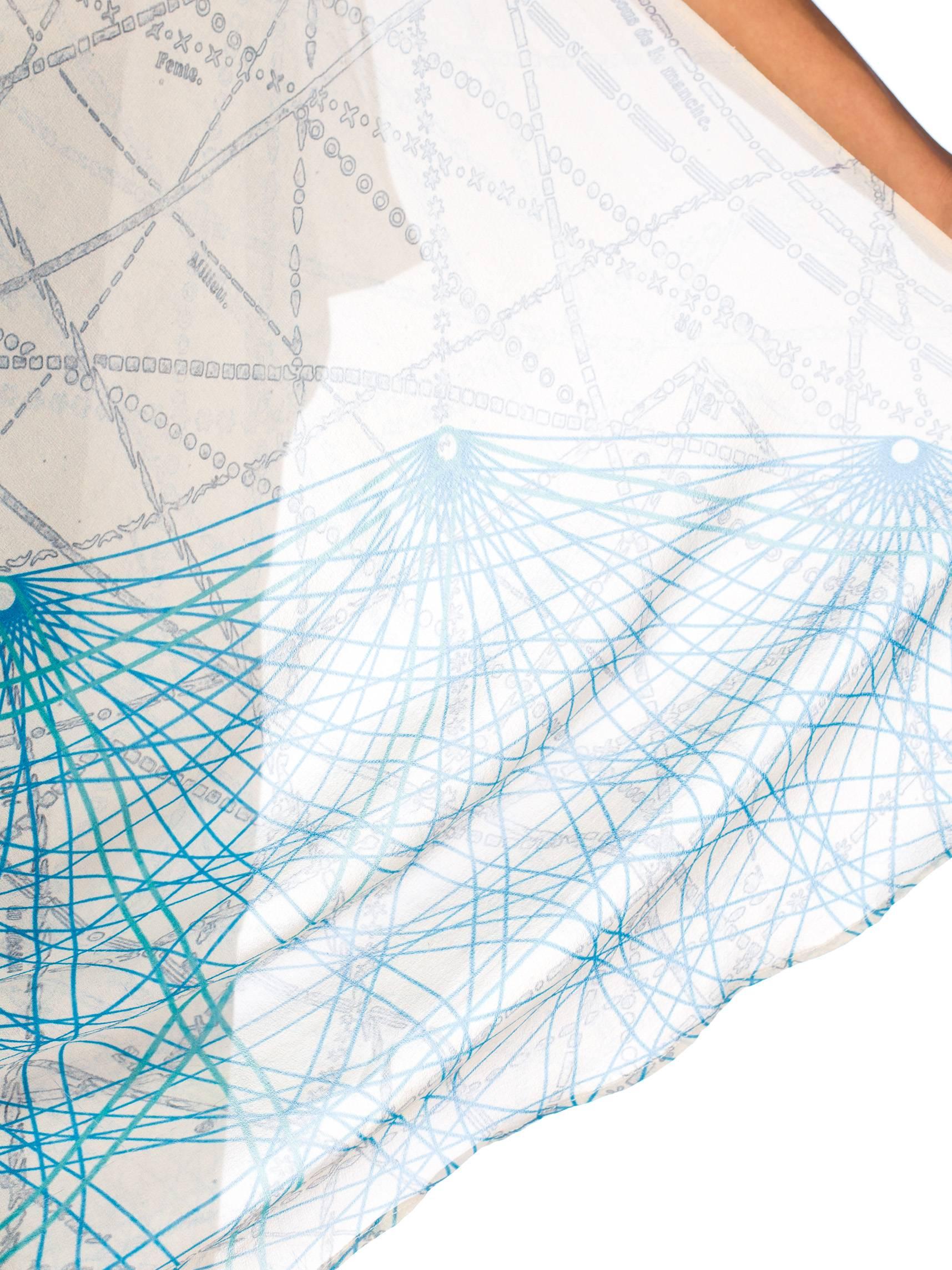 Silk kaftan with geometric print