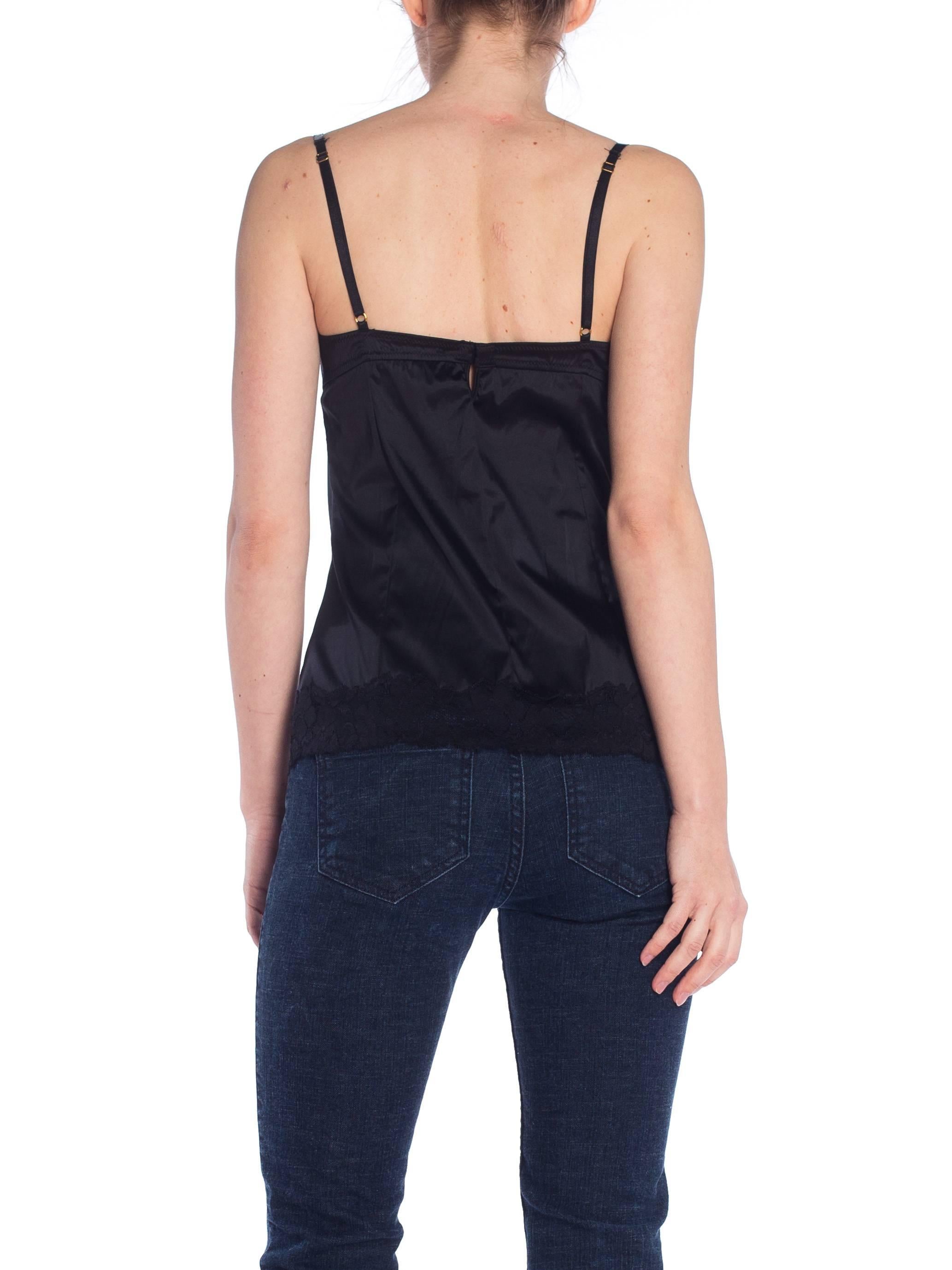 Women's Dolce & Gabbana Silk Cami with Patent Leather and Lace Details