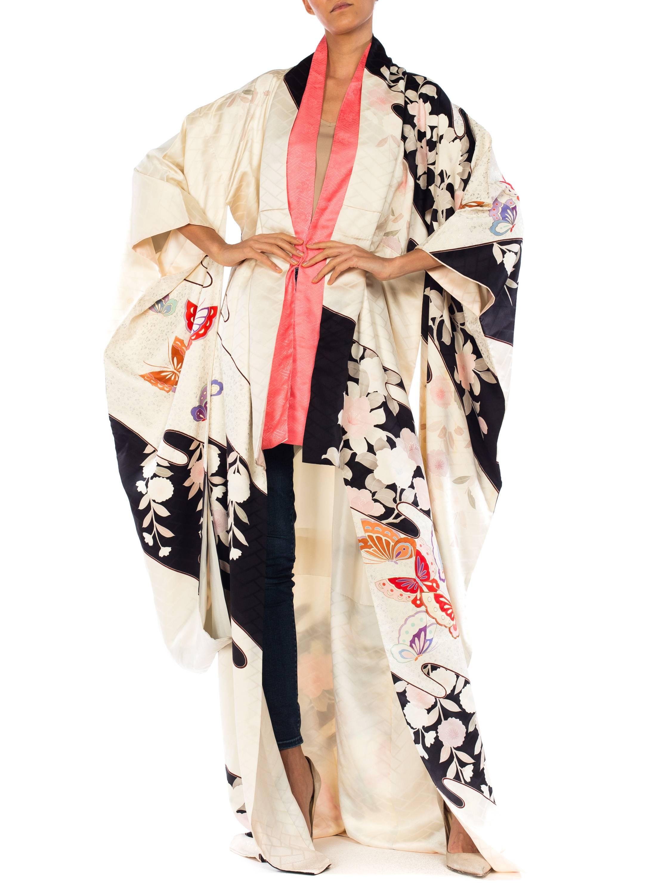 Butterfly Silk  Hand-Painted Japanese Kimono 2